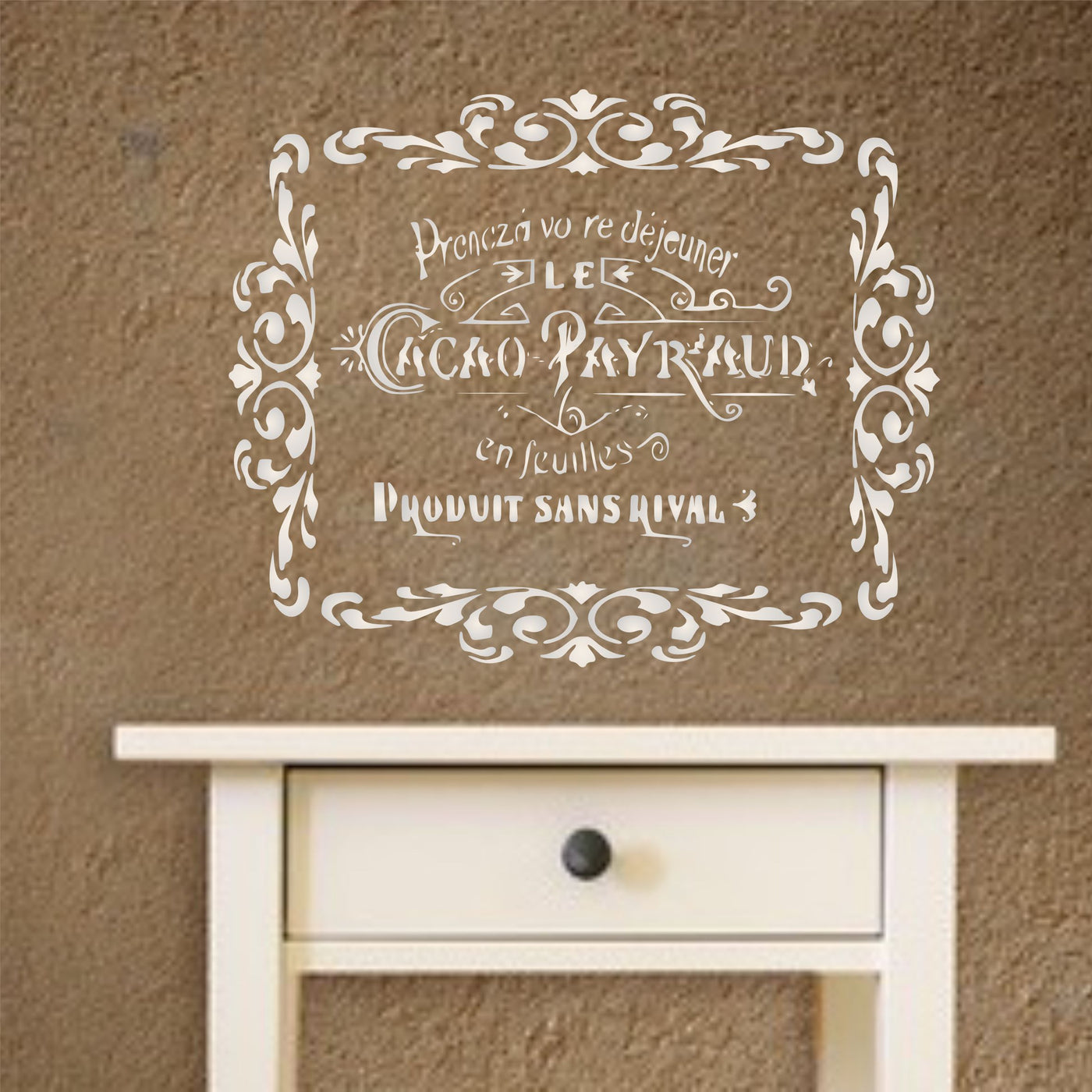 Cacao Payraud Stencil, 10.5 x 8.5 inch - Vintage French Themed Sign Label