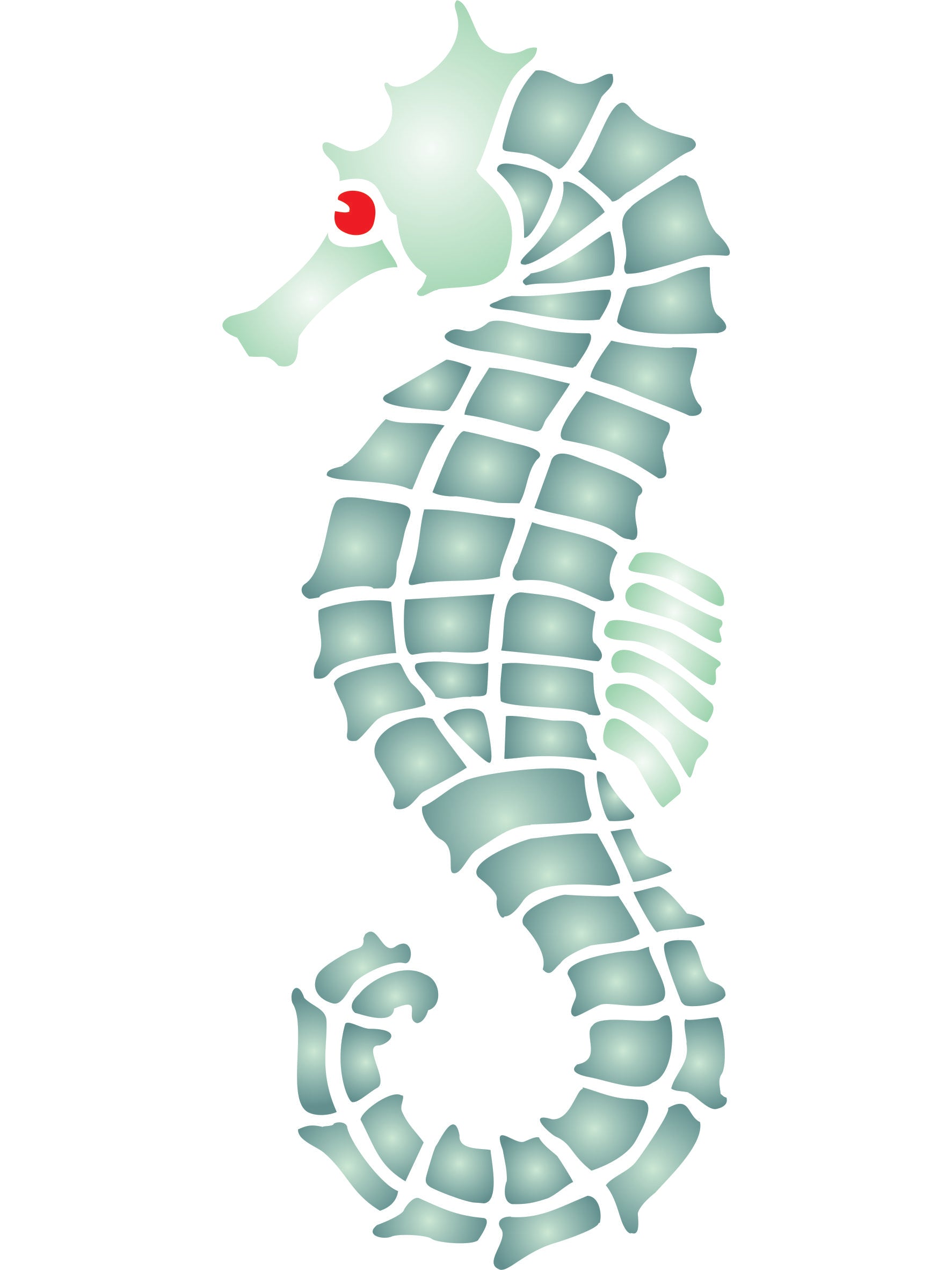 Seahorse Stencil - Sea Ocean Nautical Seashore Reef Fish