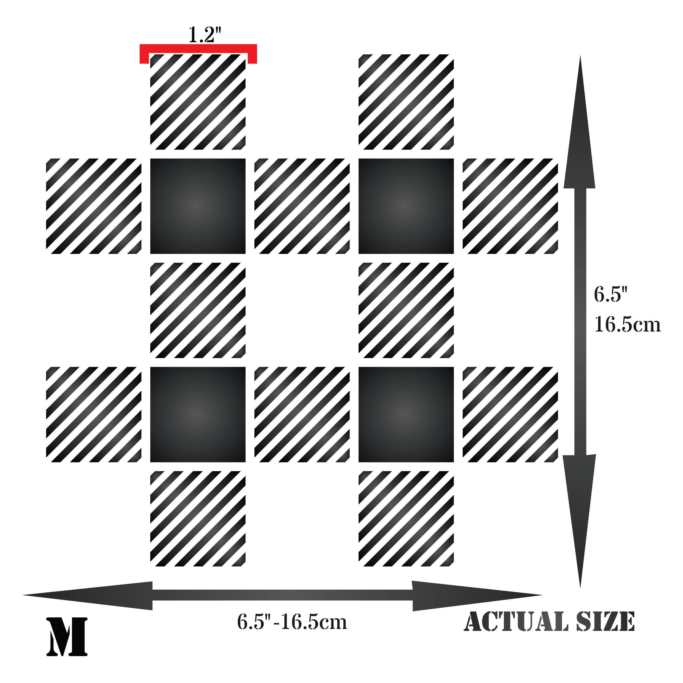 Buffalo Plaid Stencil - Folk Art Gingham Check Pattern Allover