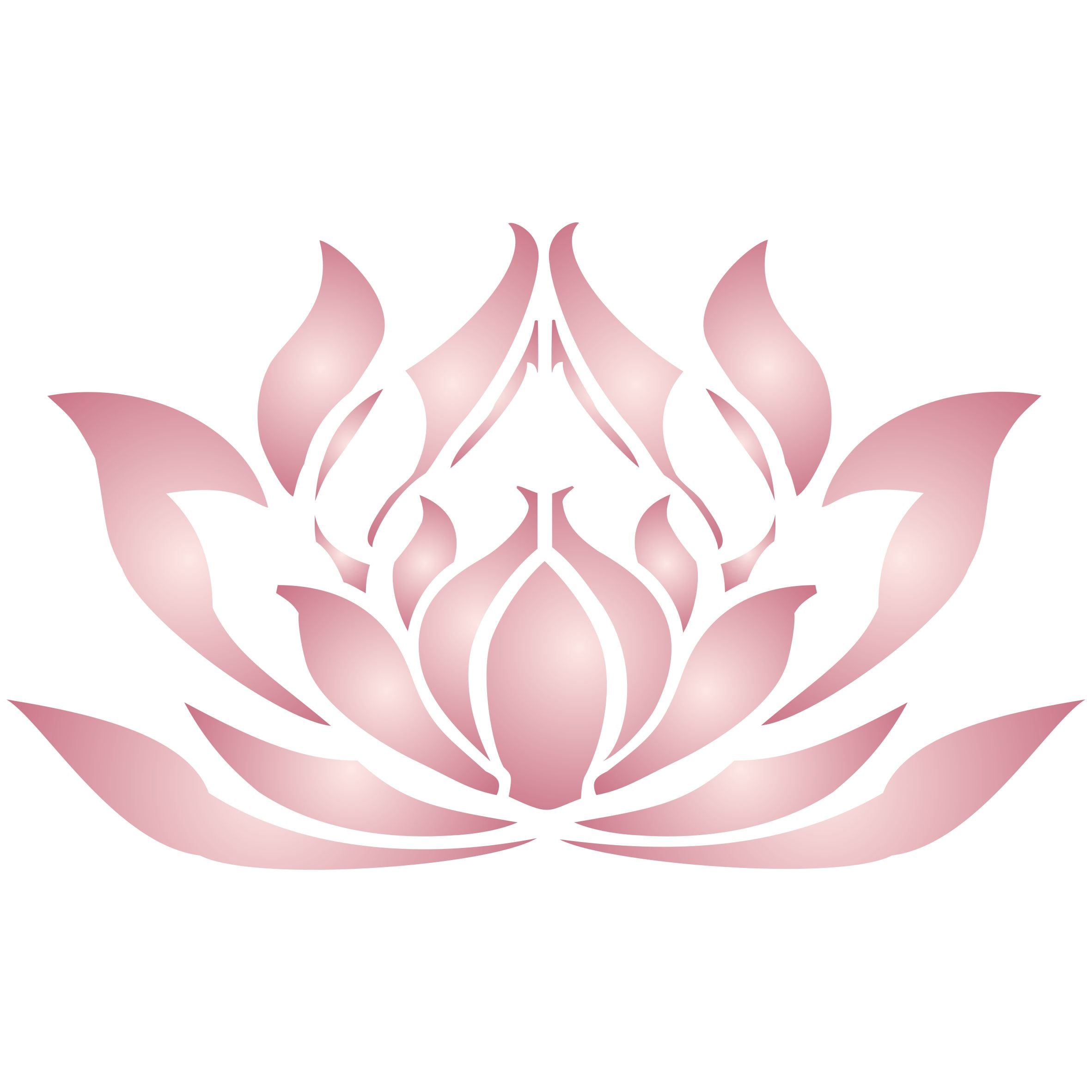 Lotus Flower Stencil, 11 x 6.5 inch - Stylized Oriental Asian Lotus Bloom