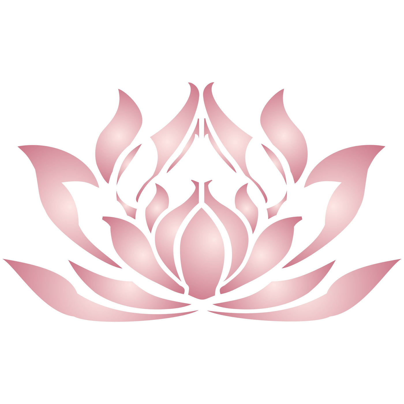 Lotus Flower Stencil, 7.5 x 4.5 inch - Stylized Oriental Asian Lotus Bloom