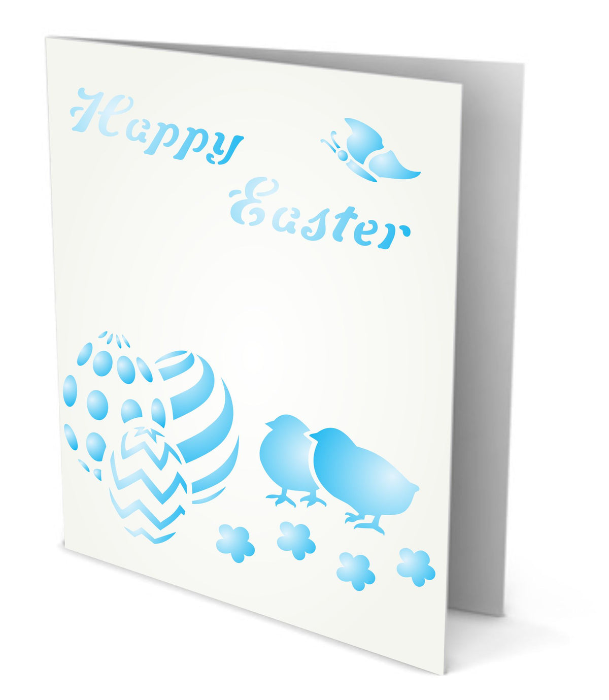 Happy Easter Stencil, 10.16 x 8.26 cm - Classic Easter Card Design