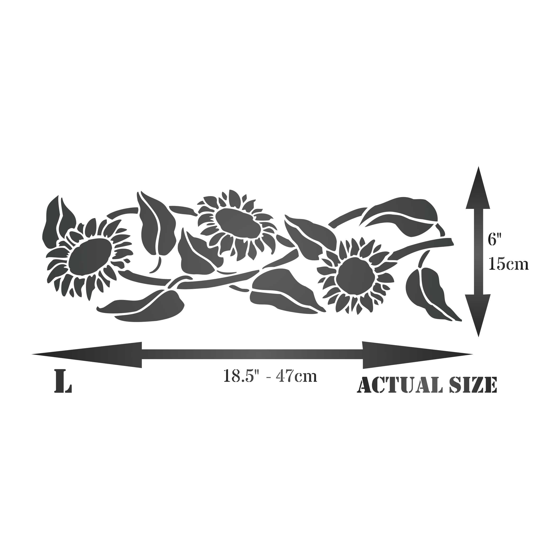 Sunflower Stencil - Classic Flower Border