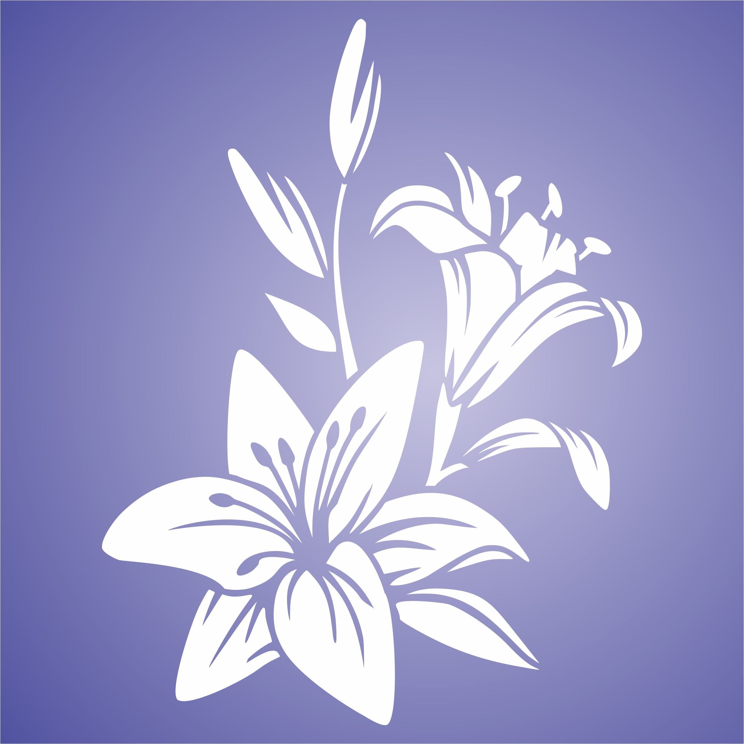 Easter Lily Stencil - Perennial Flower Floral Arum Calla Lilies