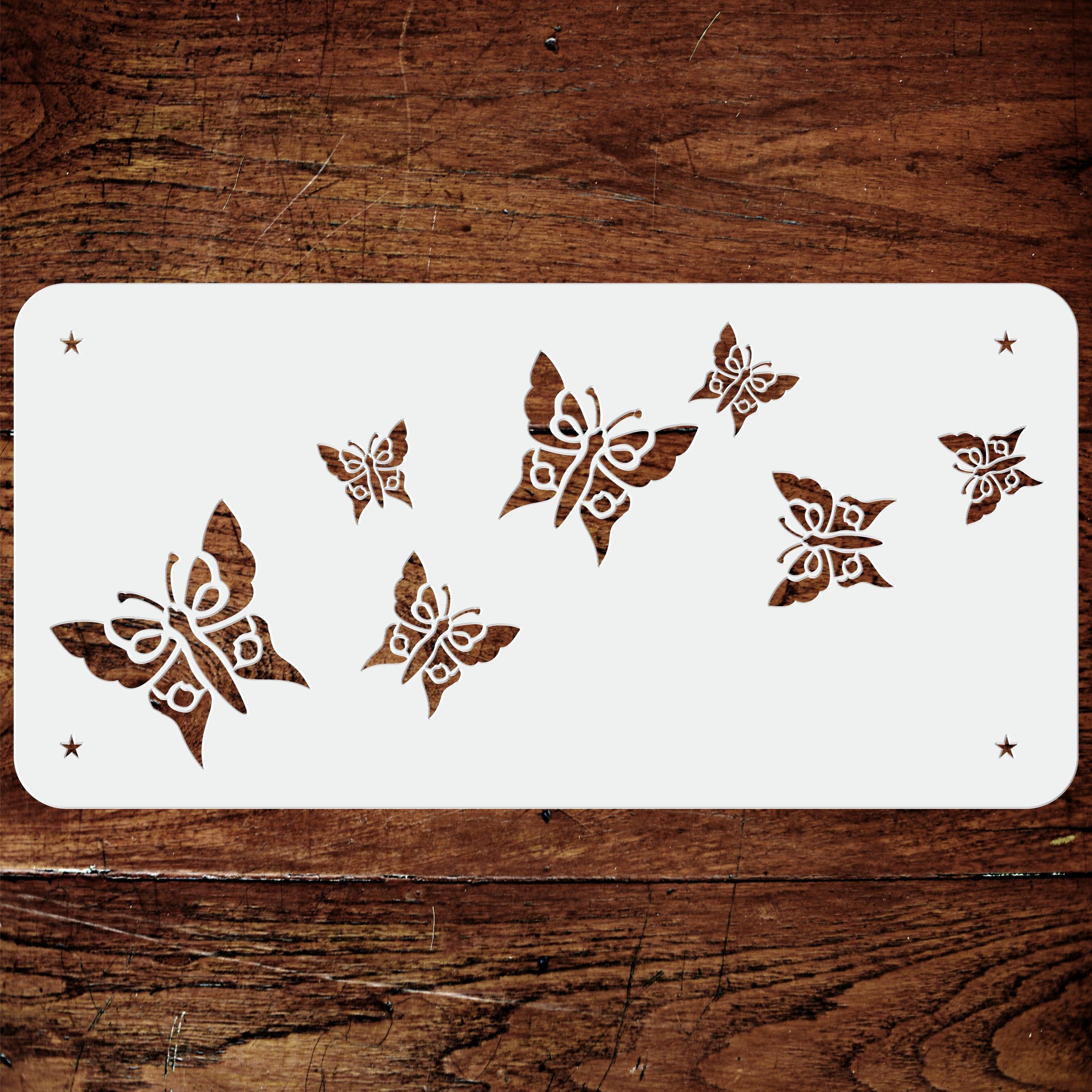 Butterfly Stencil, 10 x 4.5 inch - Insect Bitterflies Border