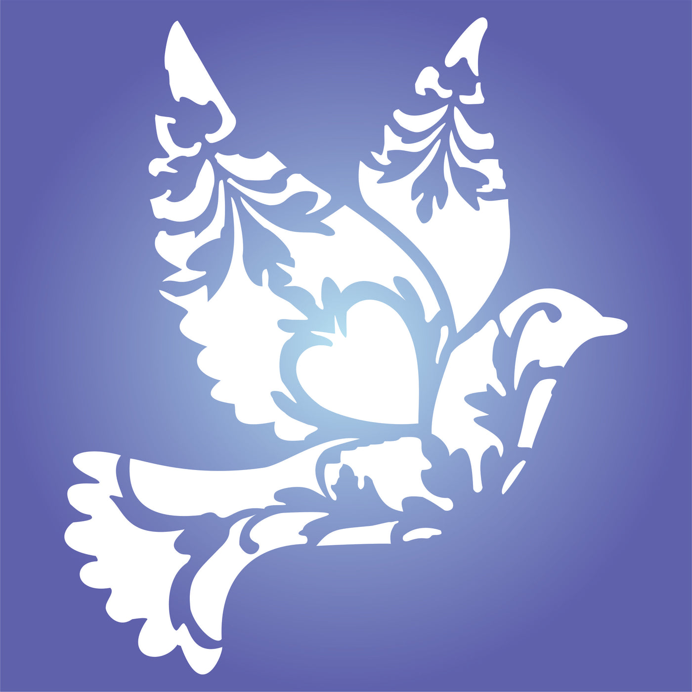 Decorative Bird Stencil - Stylized Decorative Animal Wildlife Birds