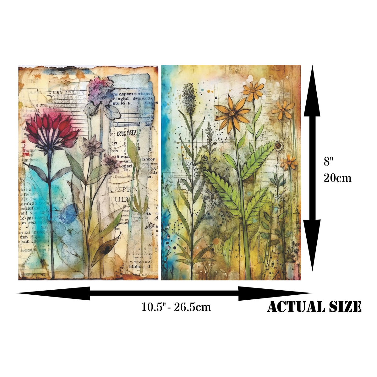 Garden Decoupage Rice Paper, 20.32 x 26.67 cm - for Decoupage Scrapbooking Crafts