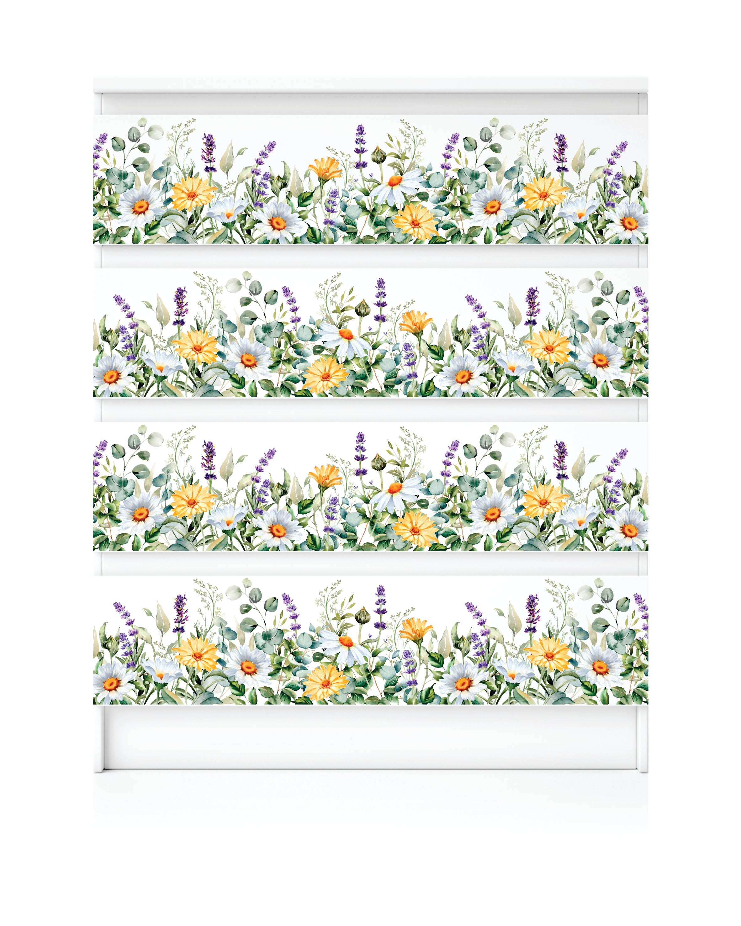 Wildflowers Border Rice Paper- 17 Sheets Printed Mulberry Paper Border 36gsm