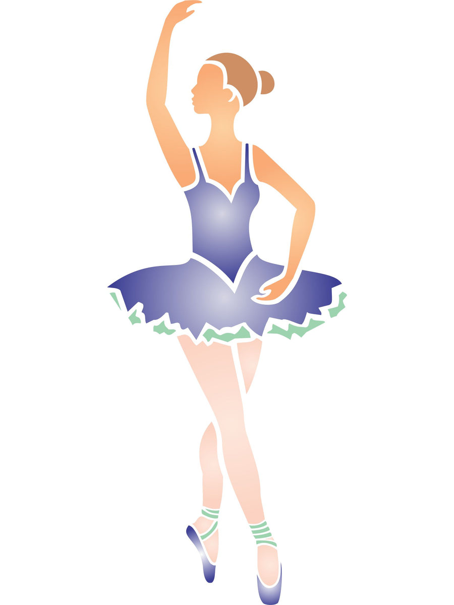 Ballerina Stencil, 4.5 x 12 inch - Ballet Dancer Ballerina Silhouette