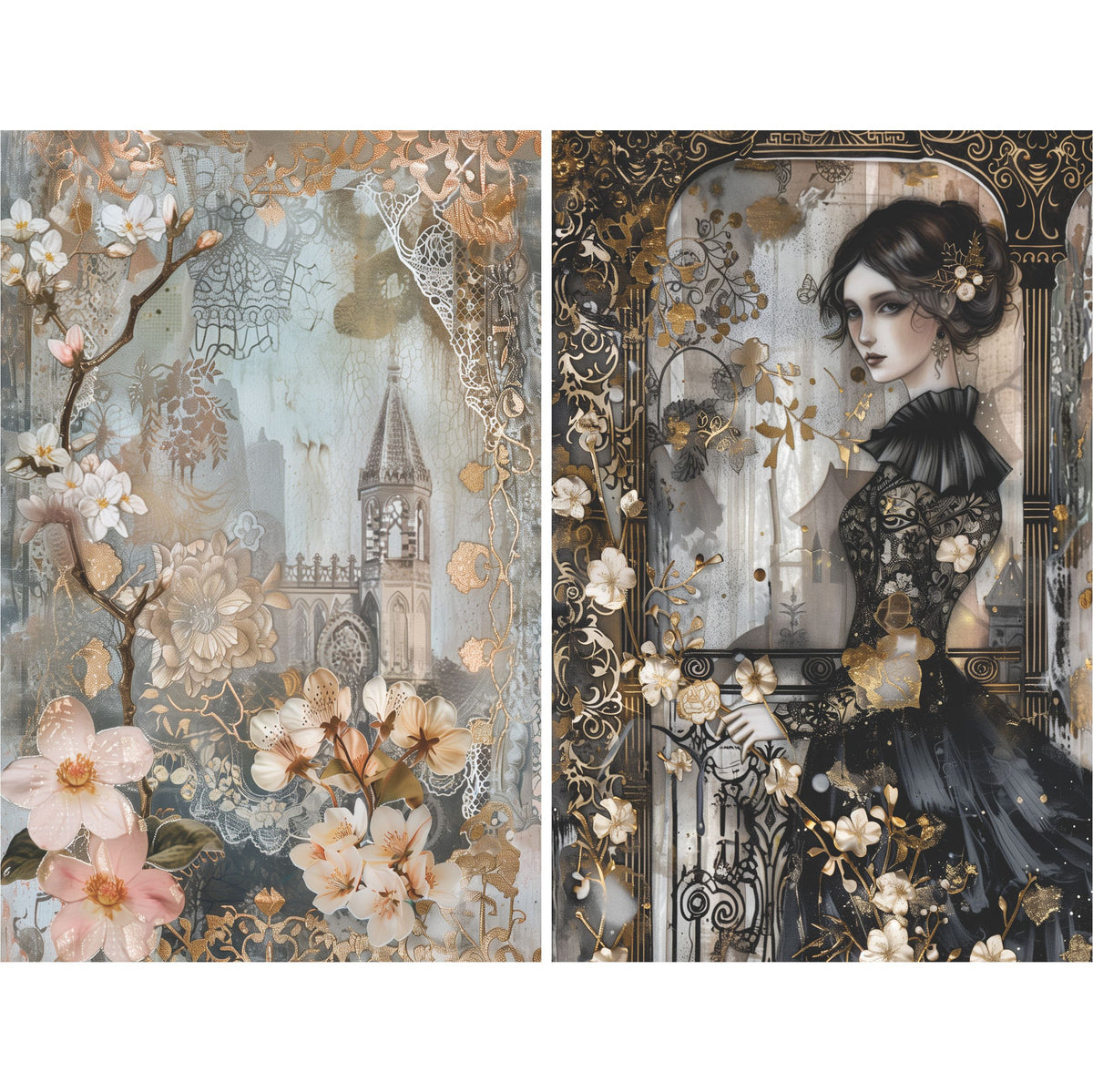 Victorian Gates Decoupage Rice Paper, 20.32 x 26.67 cm - for Scrapbooking Cards Crafts