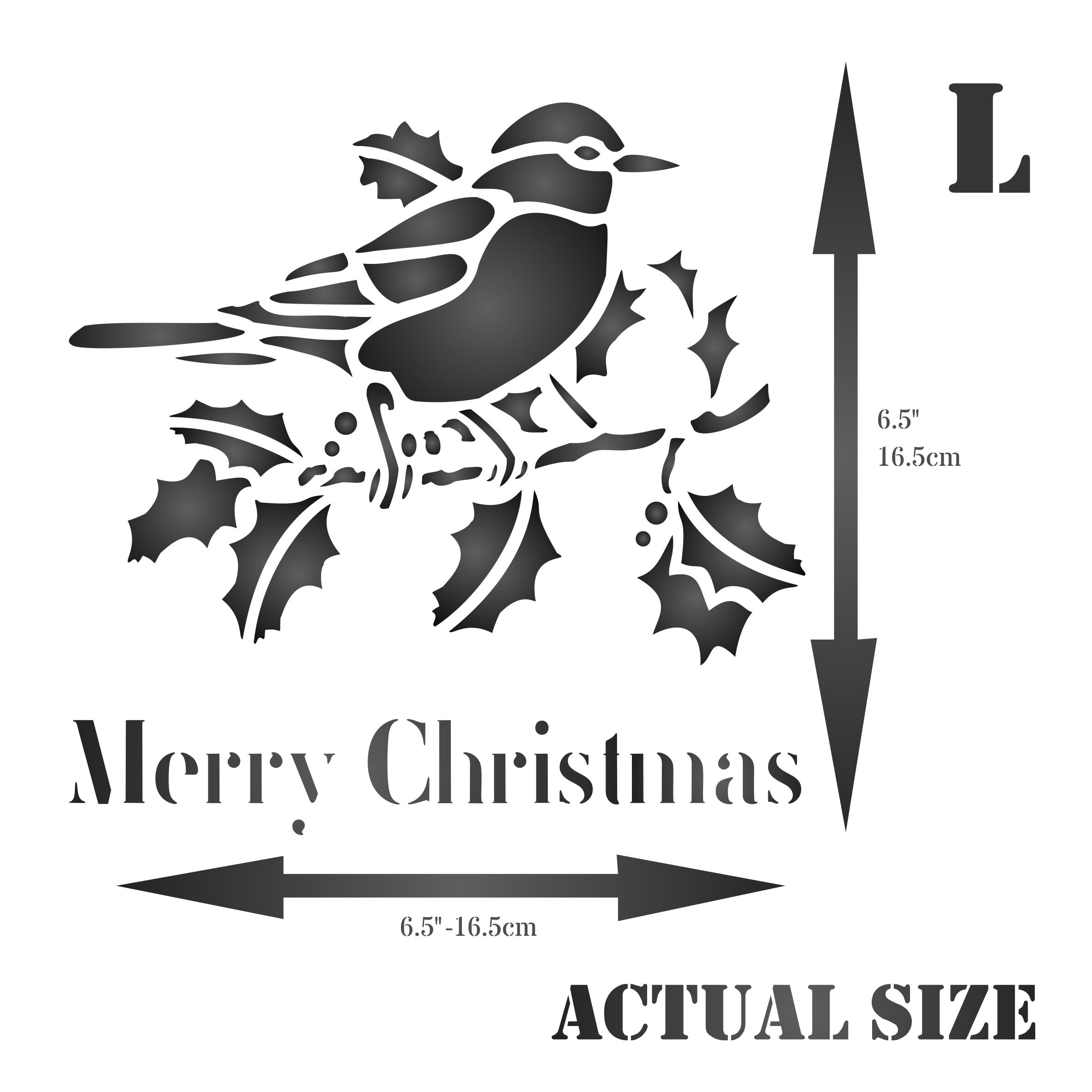 Christmas Robin Stencil - Scrapbooking Decor & Card