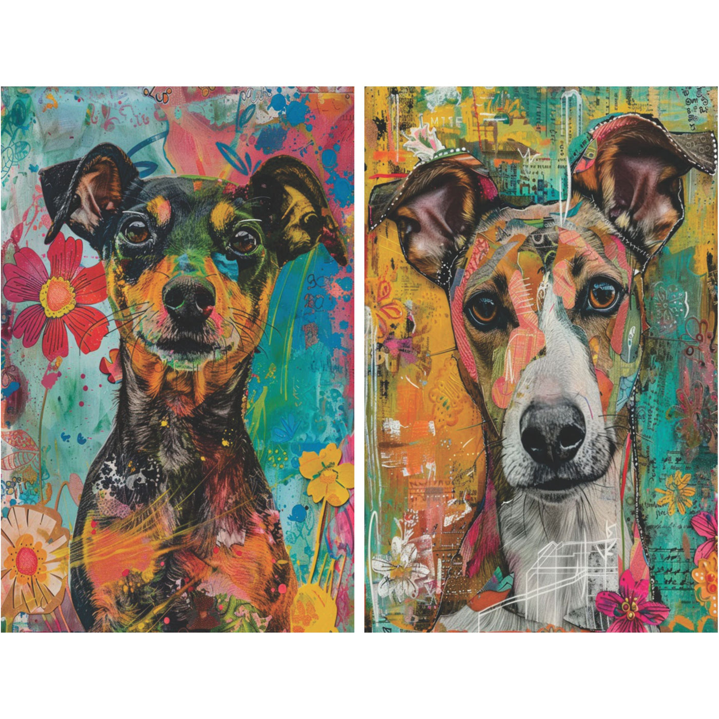 Dogs Decoupage Rice Paper, 8 x 10.5 inch - for Decoupage Scrapbooking Crafts