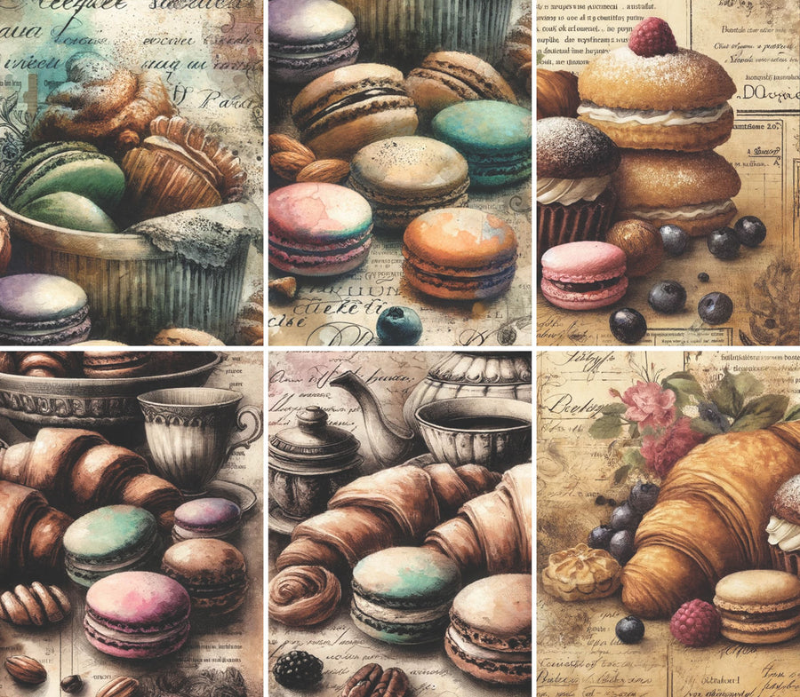 Macaroons Rice Paper, 8 x 10.5 inch - for Decoupage Scrapbooking Cards Crafts