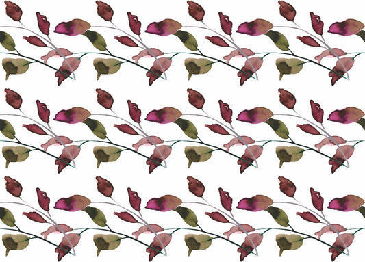 Leaf Border Rice Paper- 15 Sheets Printed Mulberry Paper Border 36gsm