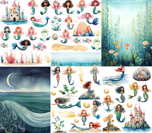 Mermaid Rice Paper, 20.32 x 26.67 cm ÃƒÂ¢Ã¢â€šÂ¬Ã¢â‚¬Å“ for Decoupage Cards Craft