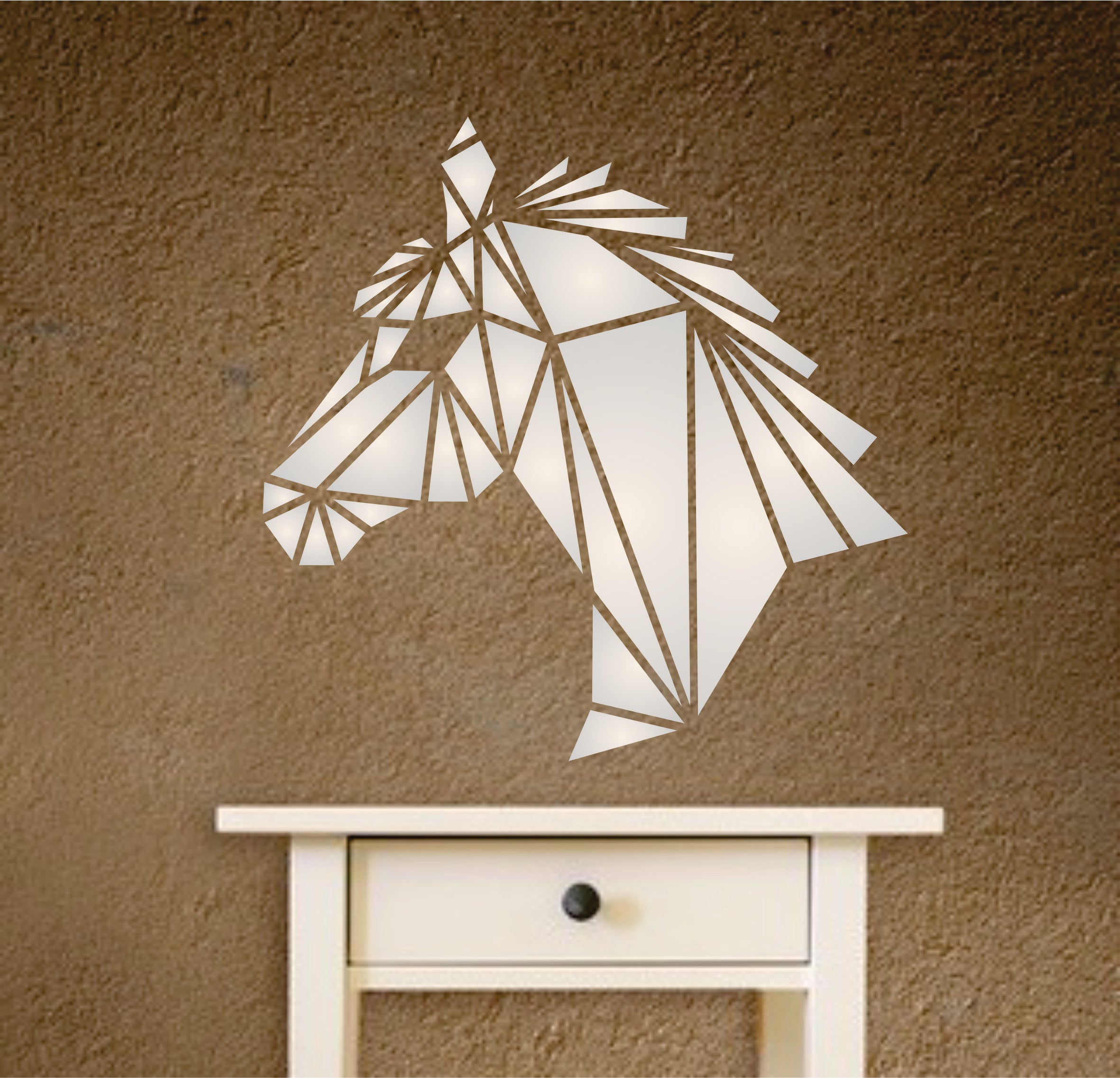 Horse Stencil - Geometric Decor Pony Head