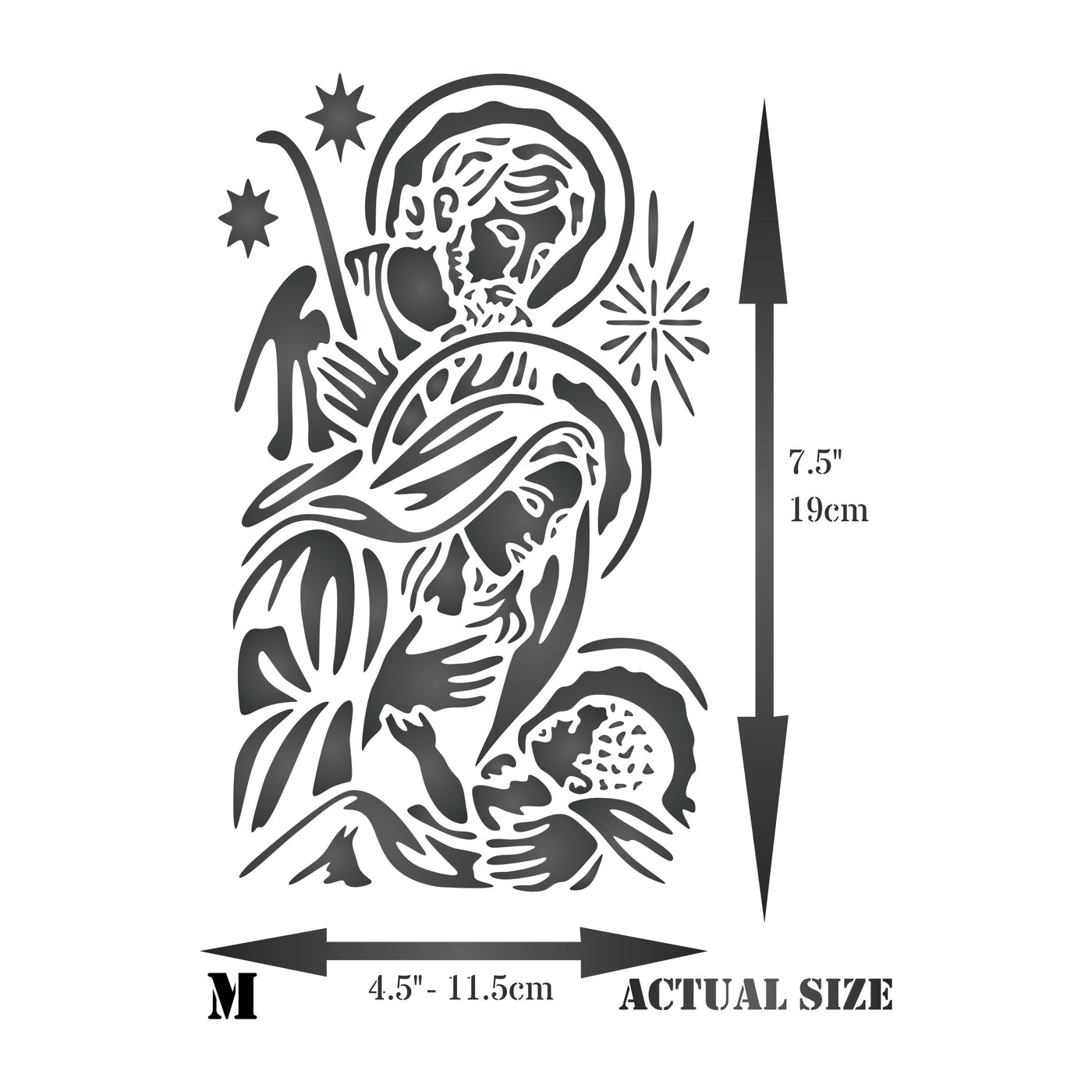 Holy Family Stencil - Nativity Jesus Mary Joseph Catholic Christian Religious