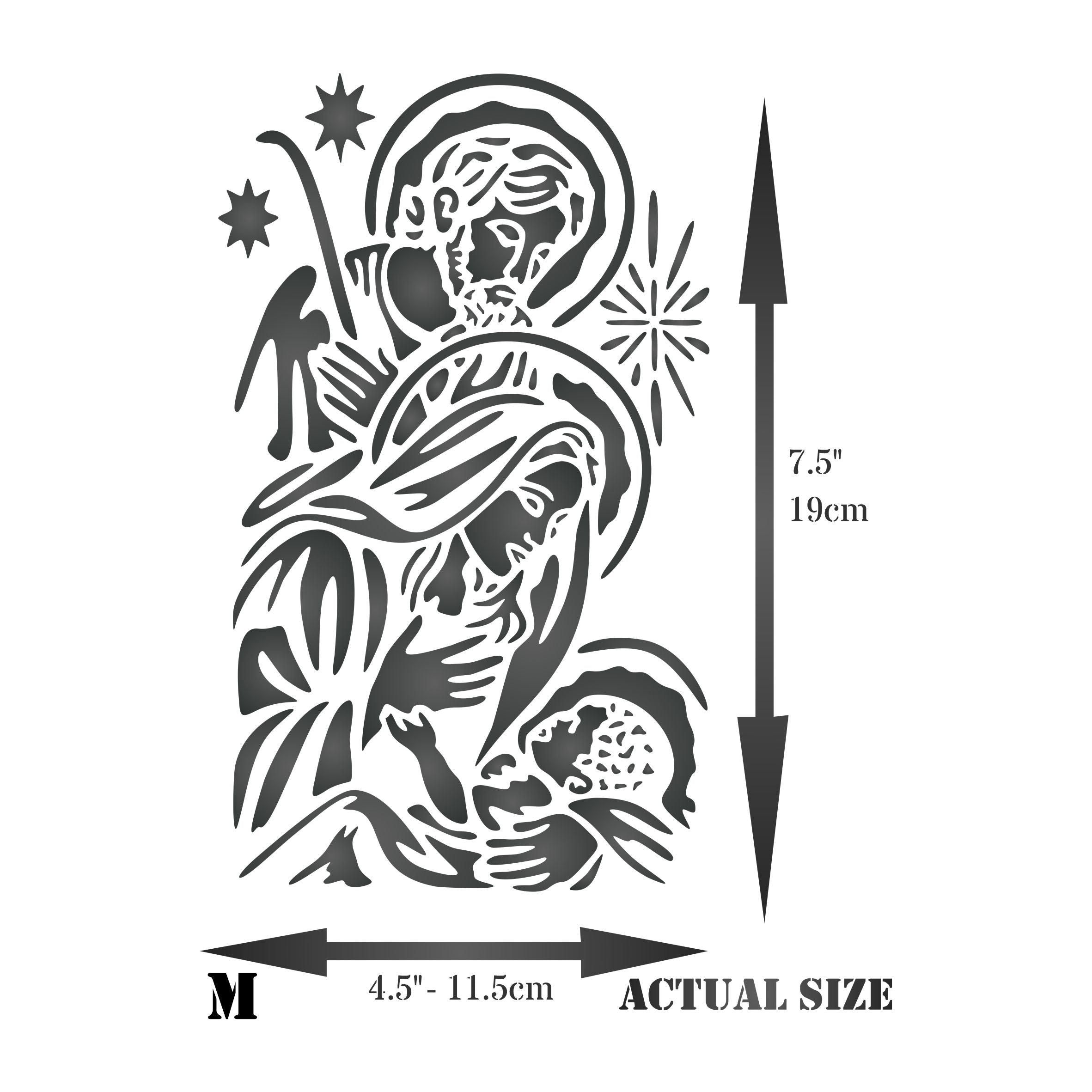 Holy Family Stencil - Nativity Jesus Mary Joseph Catholic Christian Religious