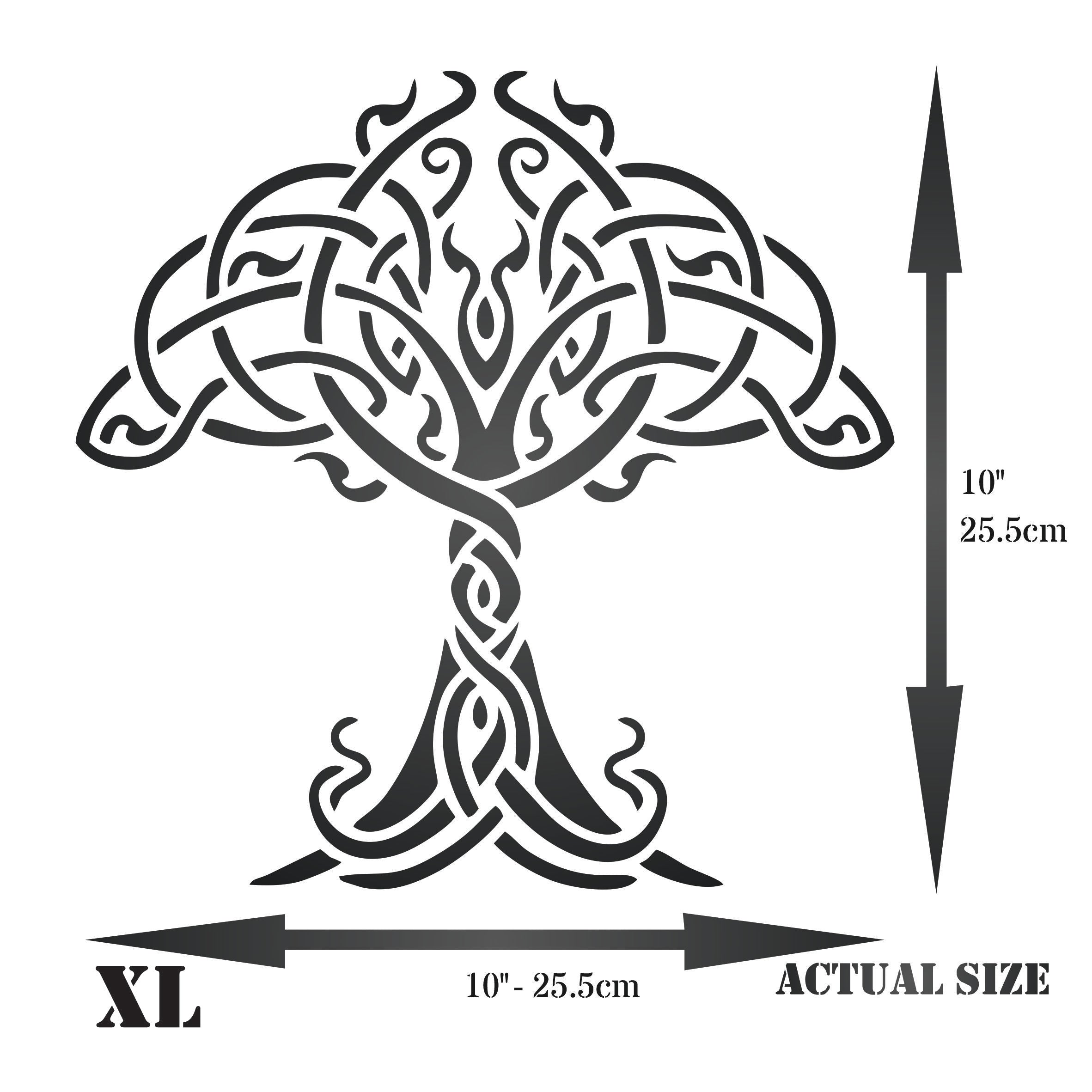 Celtic Tree of Life Stencil - Traditional Irish Knotwork Tree Design