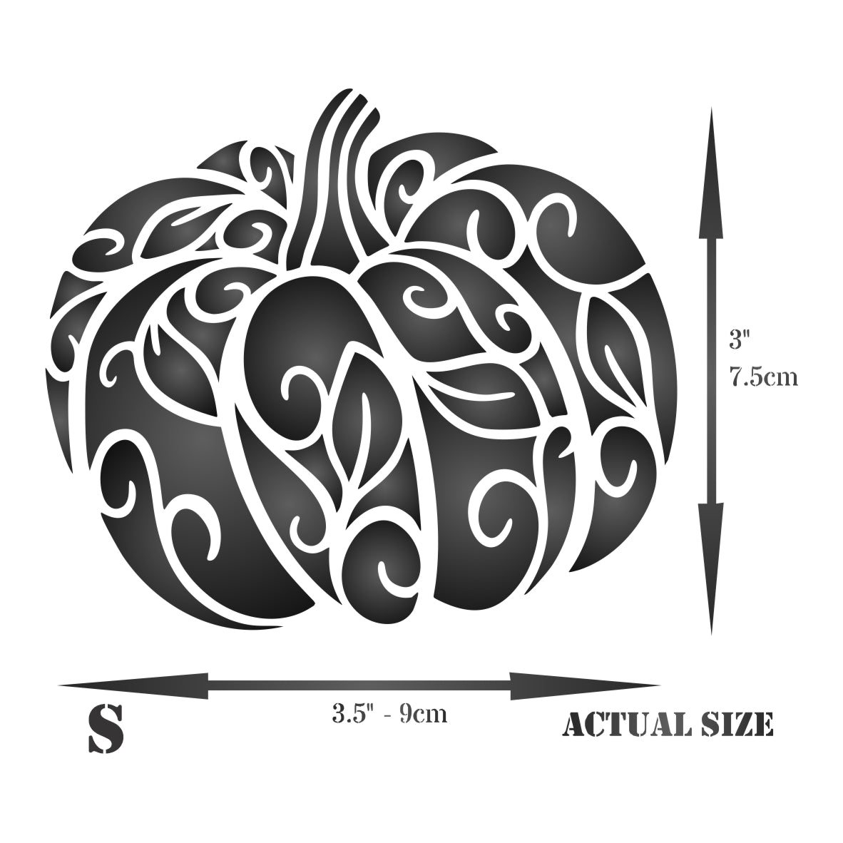 Fancy Pumpkin Stencil - Decorative Halloween Thanksgiving Vegetable Pumpkin