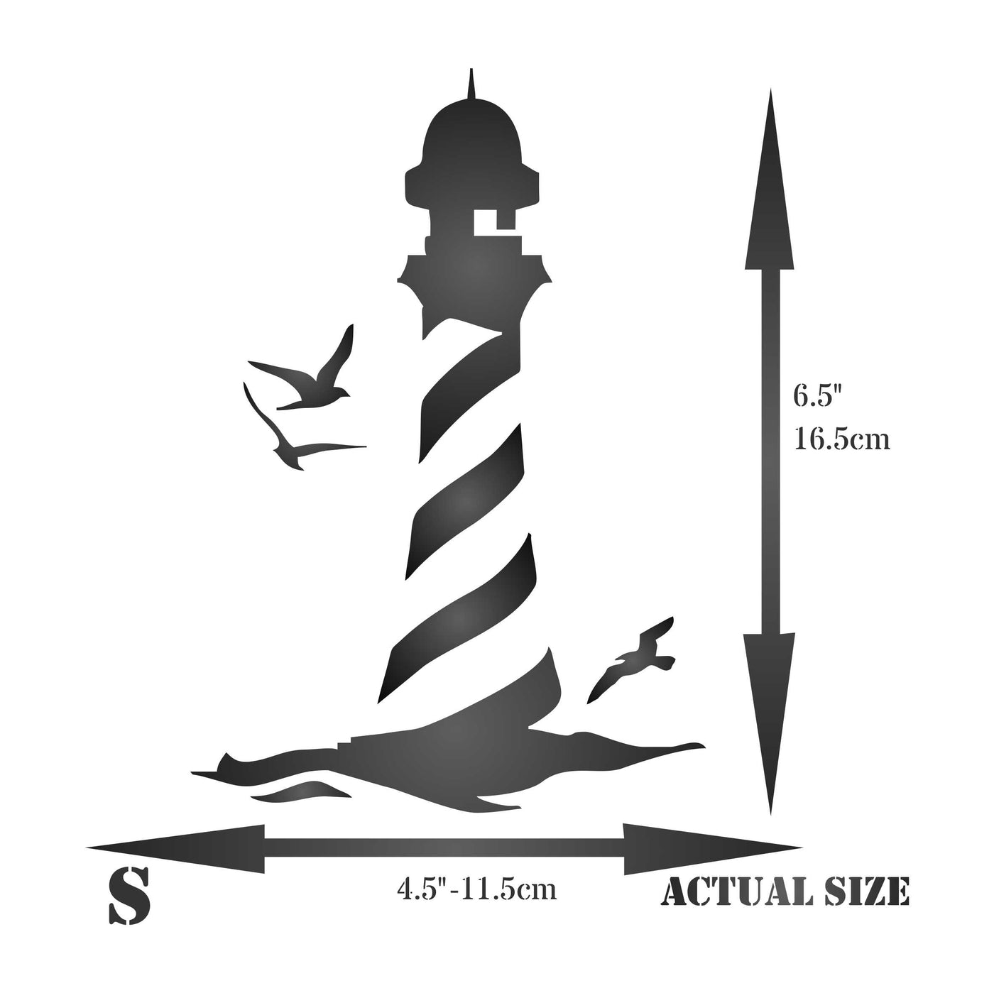 Lighthouse Stencil - Naive Sea Ocean Nautical Seagulls