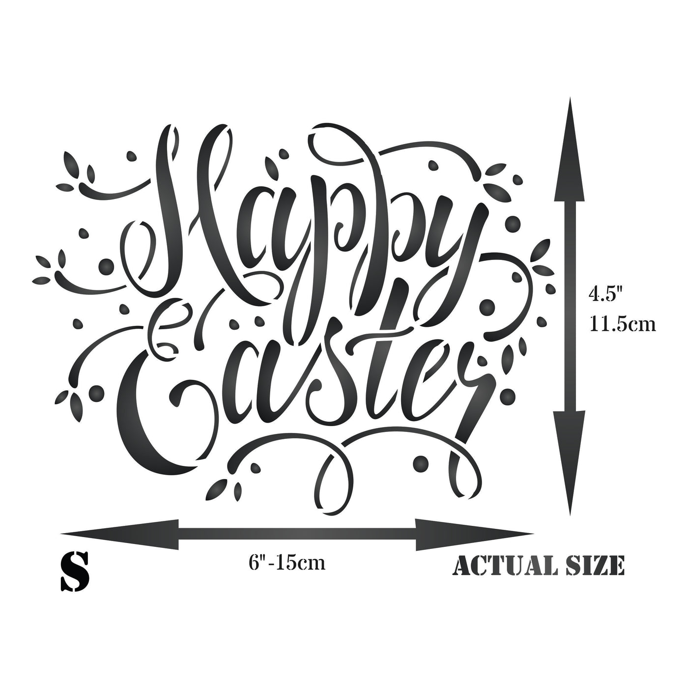 Happy Easter Stencil - Easter Sign Words