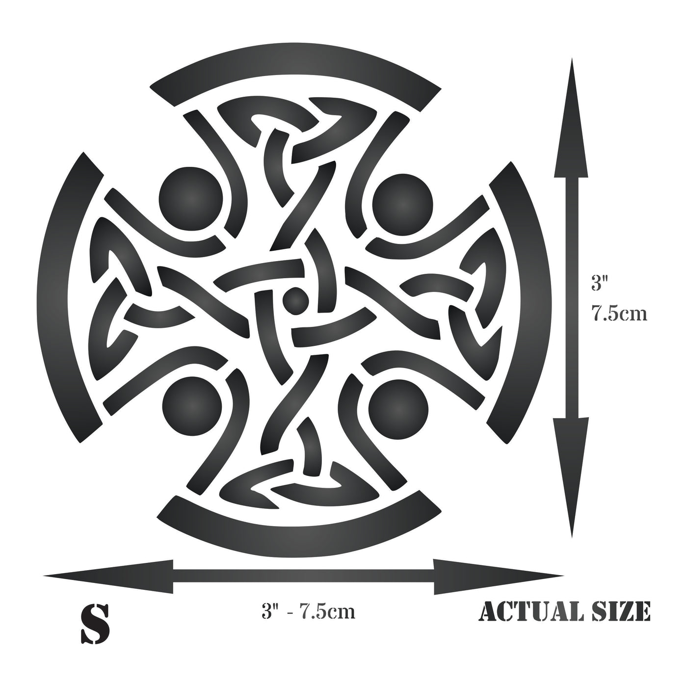 Celtic Cross Stencil - Religious Tribal Knotwork Decor Cards