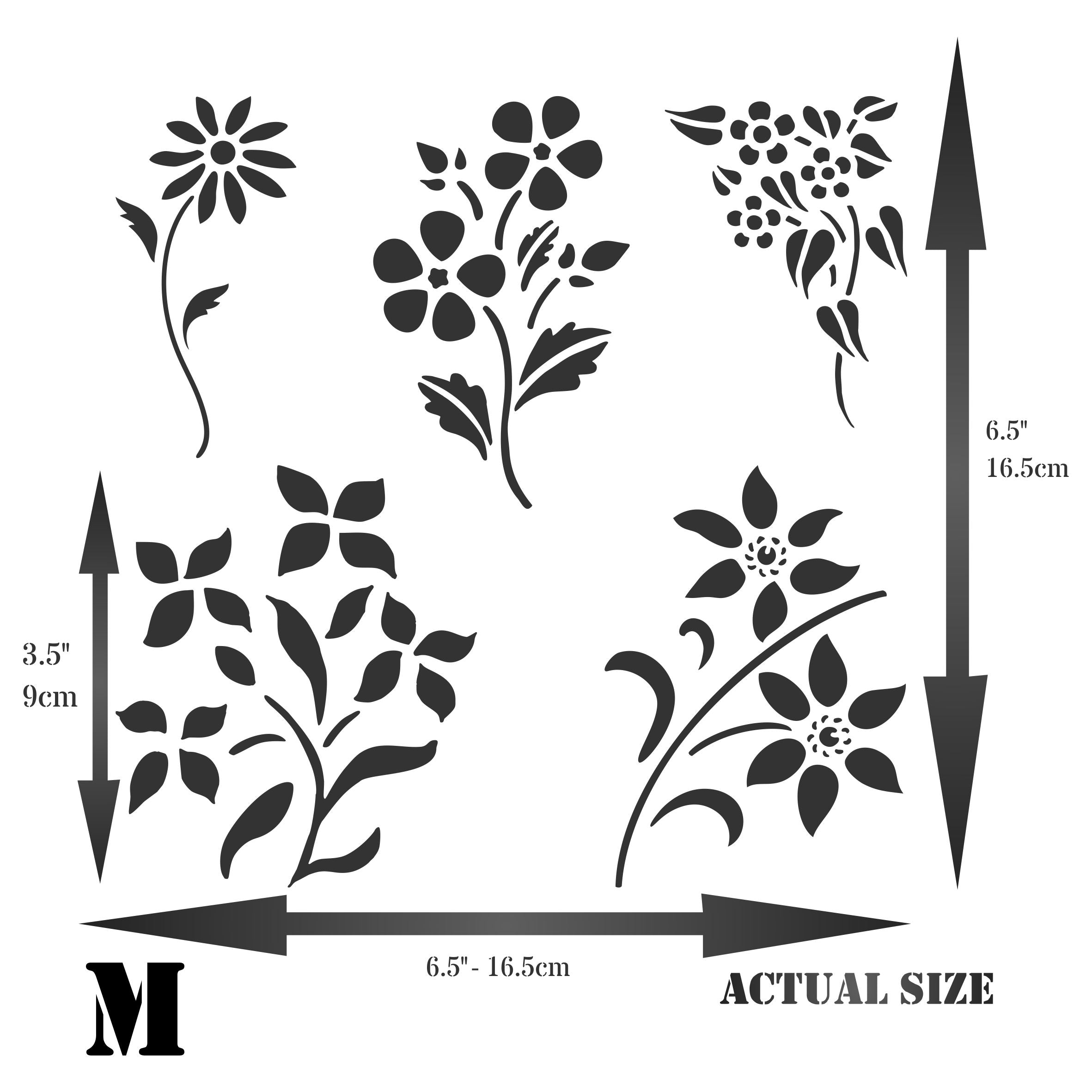 Floral Set Stencil - Classic Flower Designs