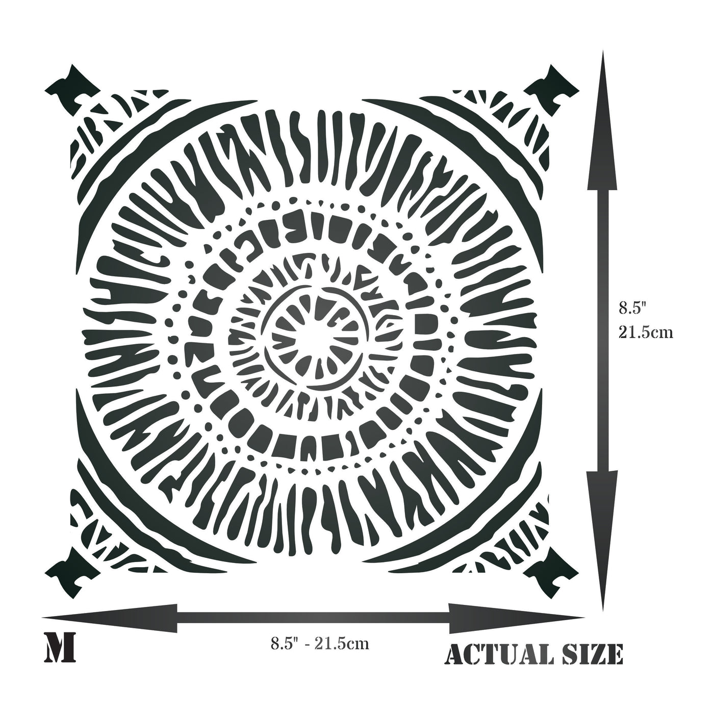 Mudcloth Mandala Stencil - Tile Size Reusable African Floor Furniture