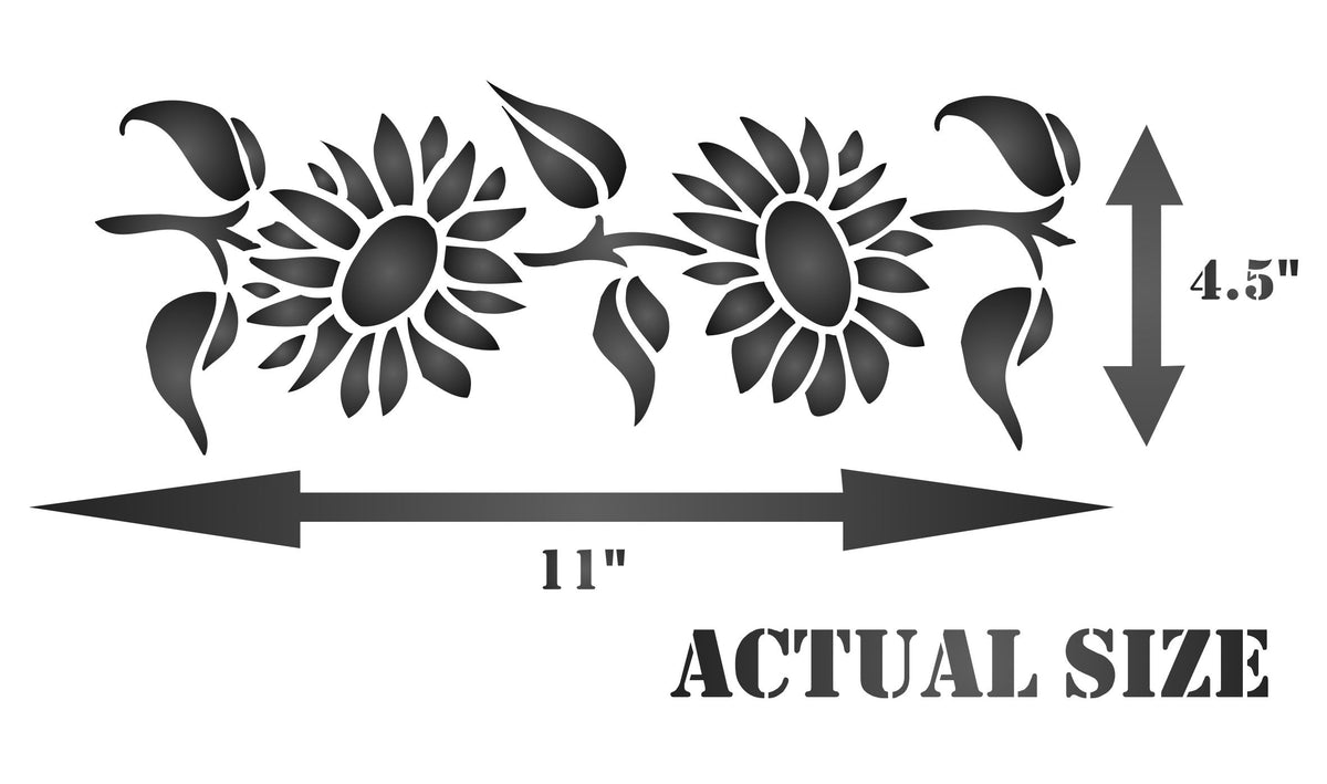 Sunflower Stencil, 24.13 x 11.43 cm - Classic Border Flower