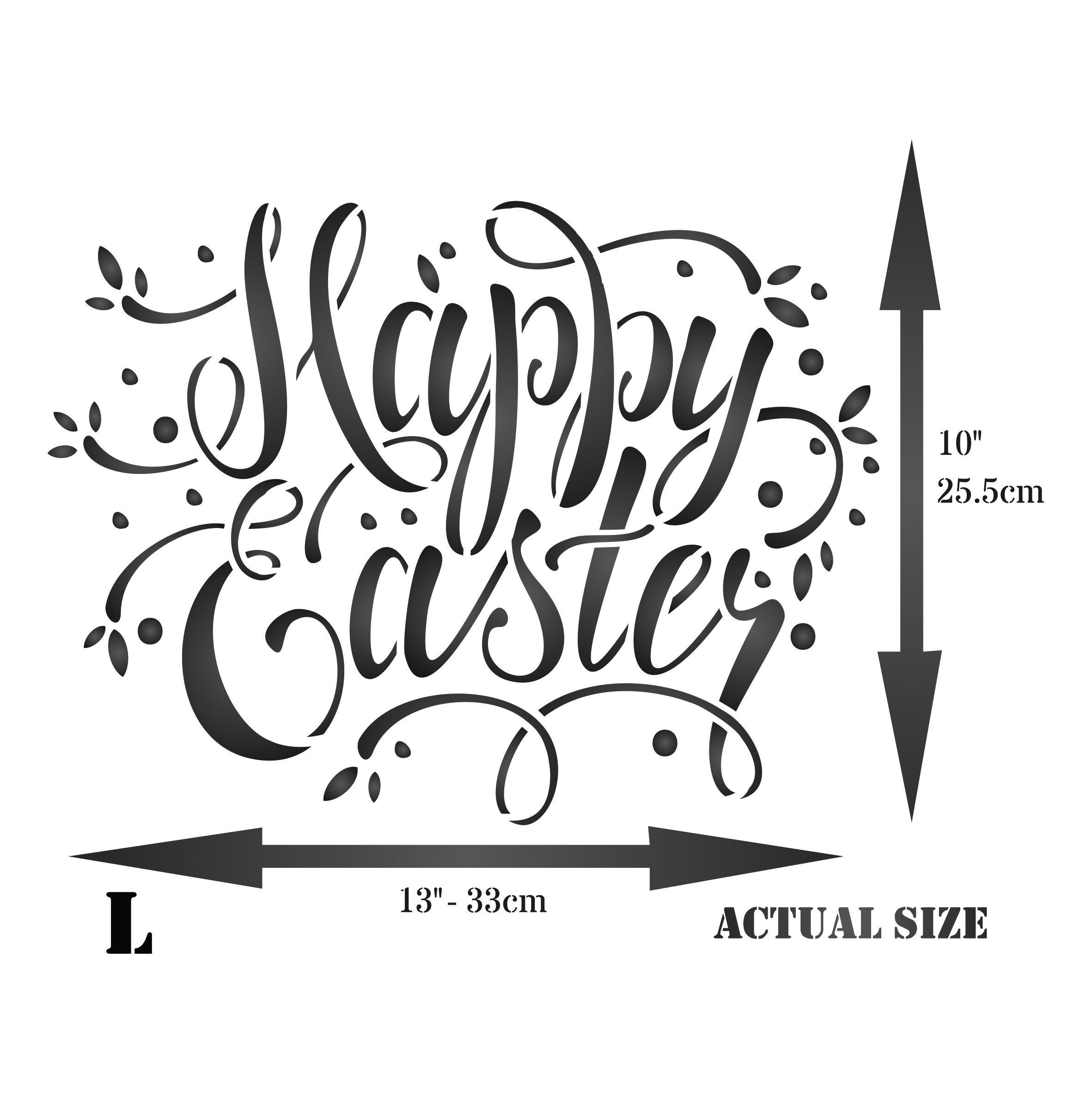 Happy Easter Stencil - Easter Sign Words