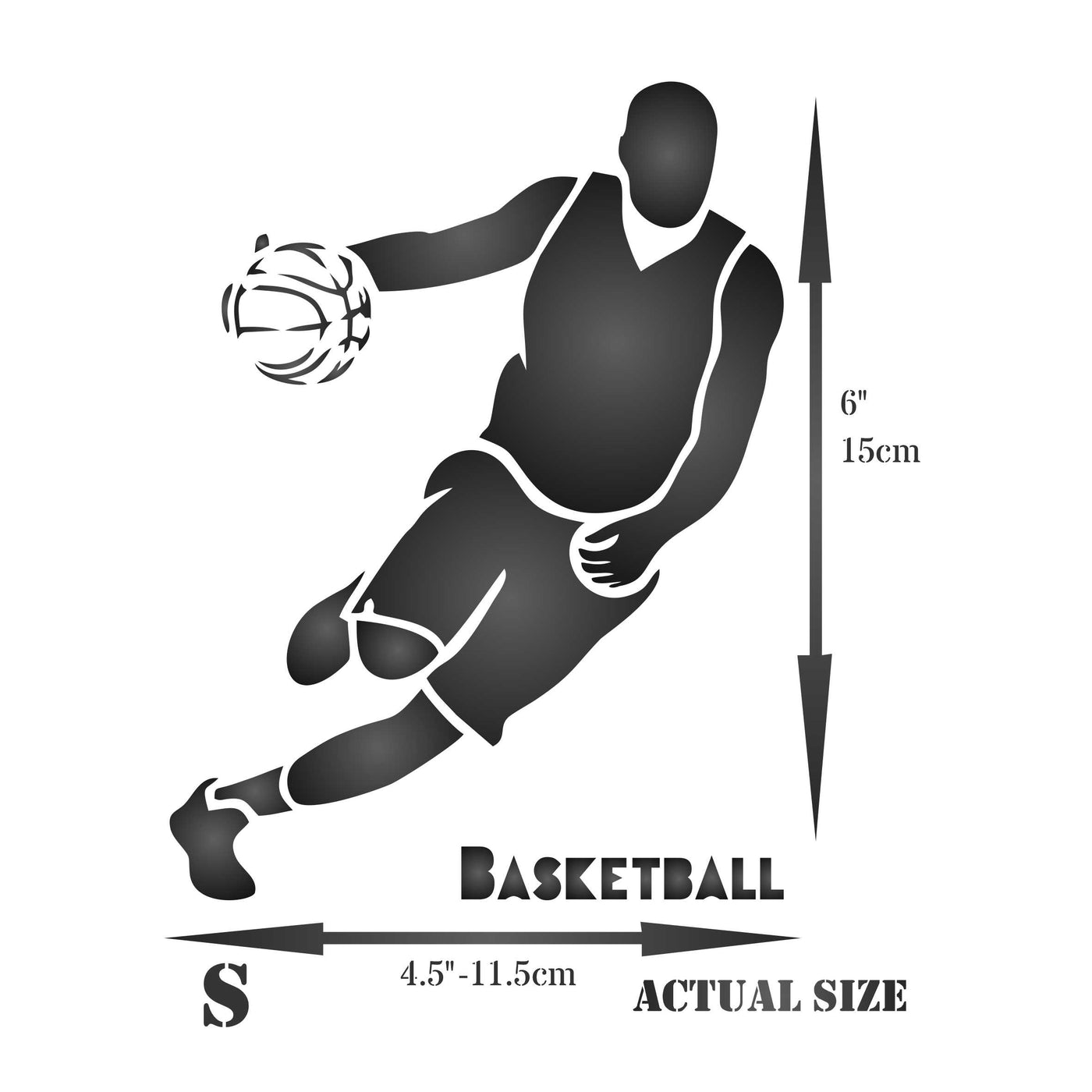 Basketball Stencil - Athlete Basketball Ball Player Word Quote