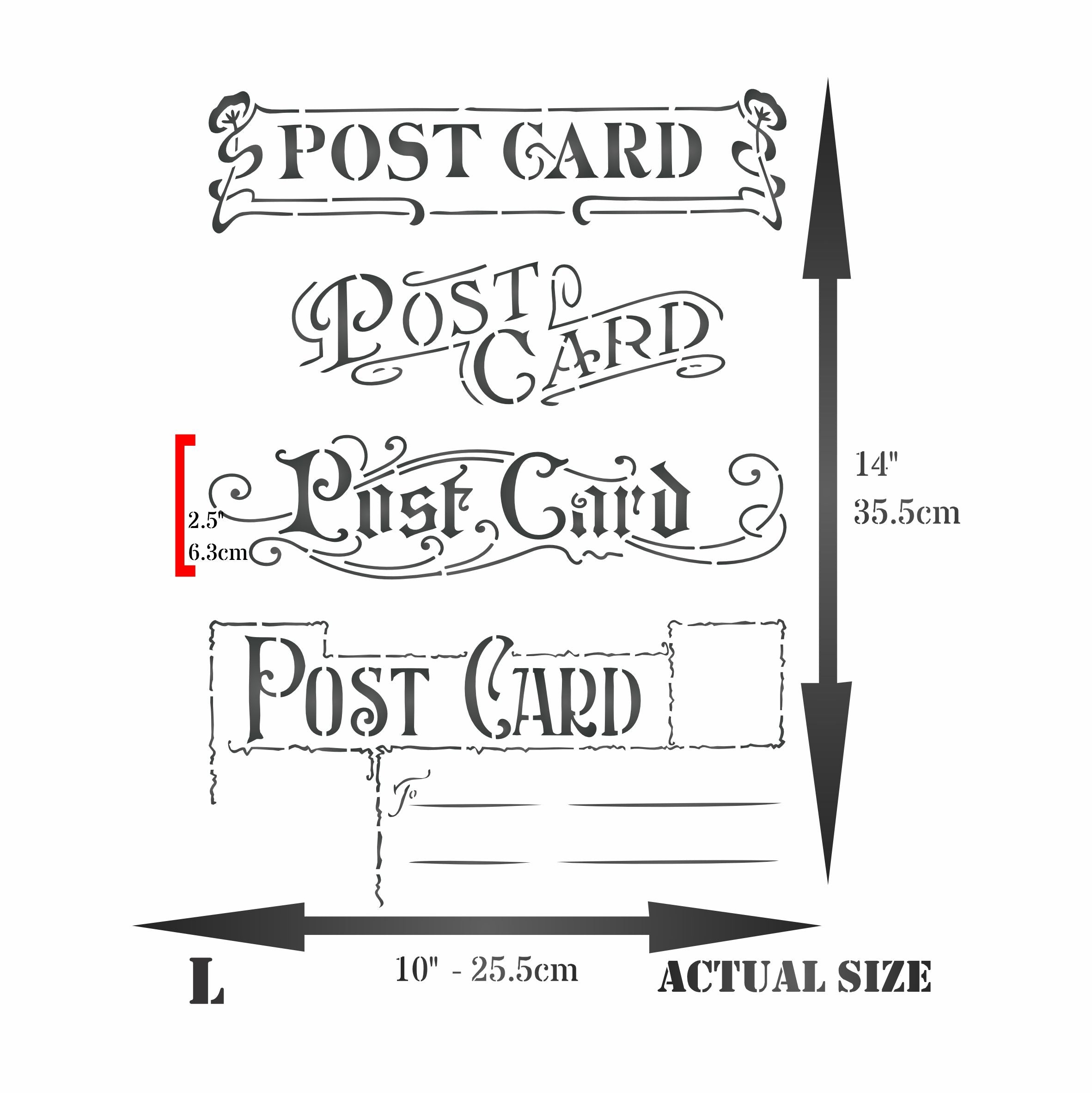 Post Cards Stencil - Vintage Post Card Headers