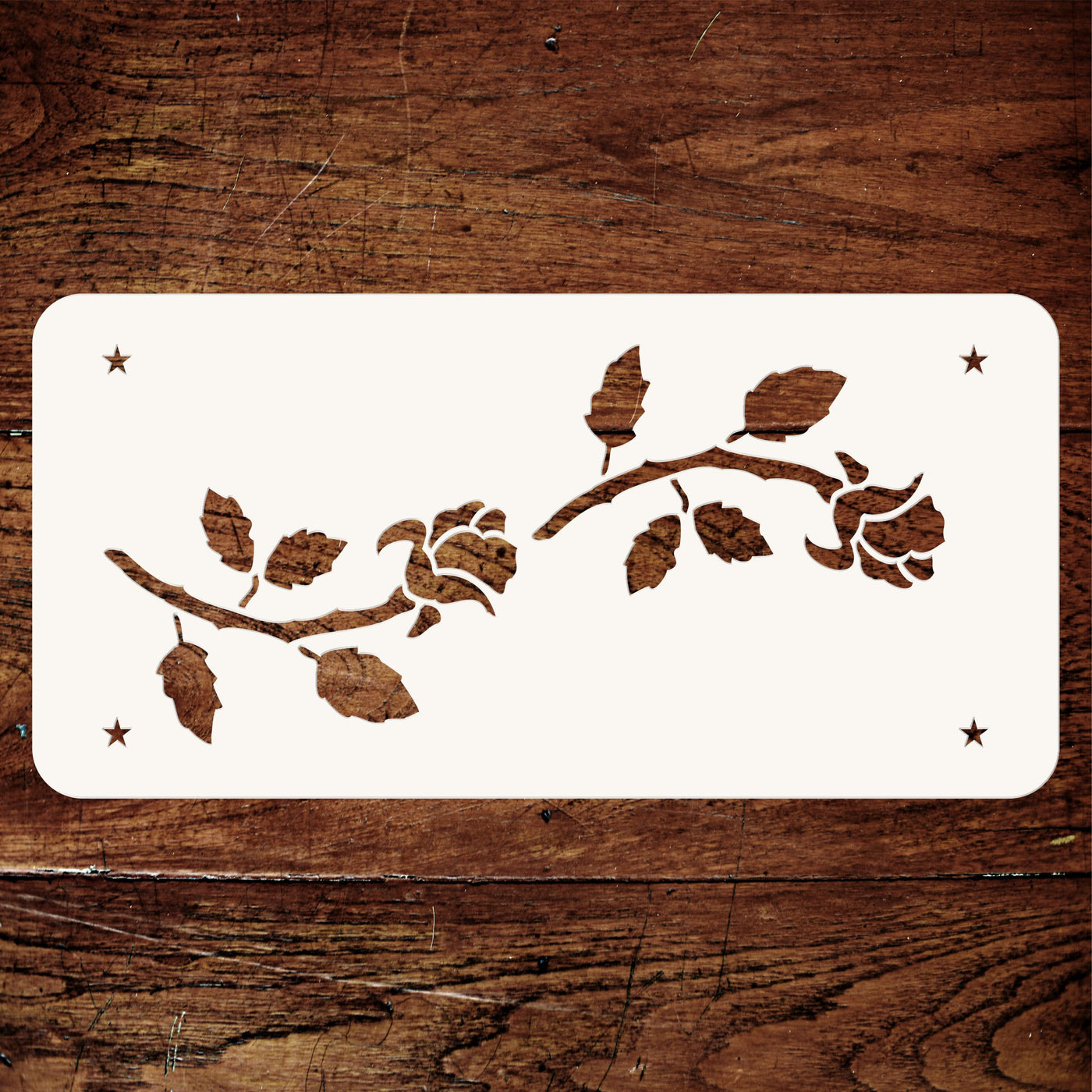 Rose Bud Stencil, 9.5 x 4.5 inch - Border Flower