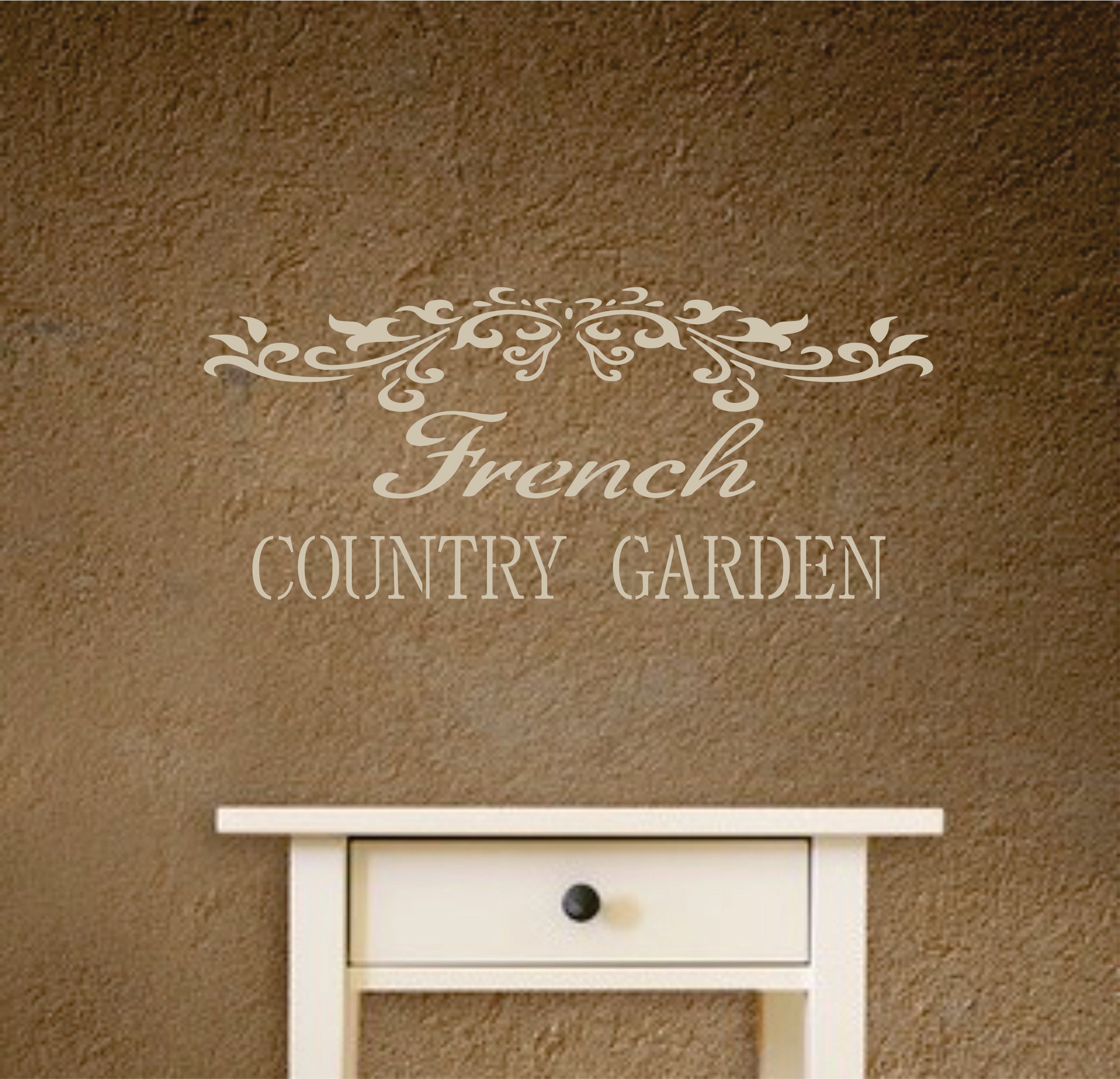 French Country Stencil - Vintage French Garden Word