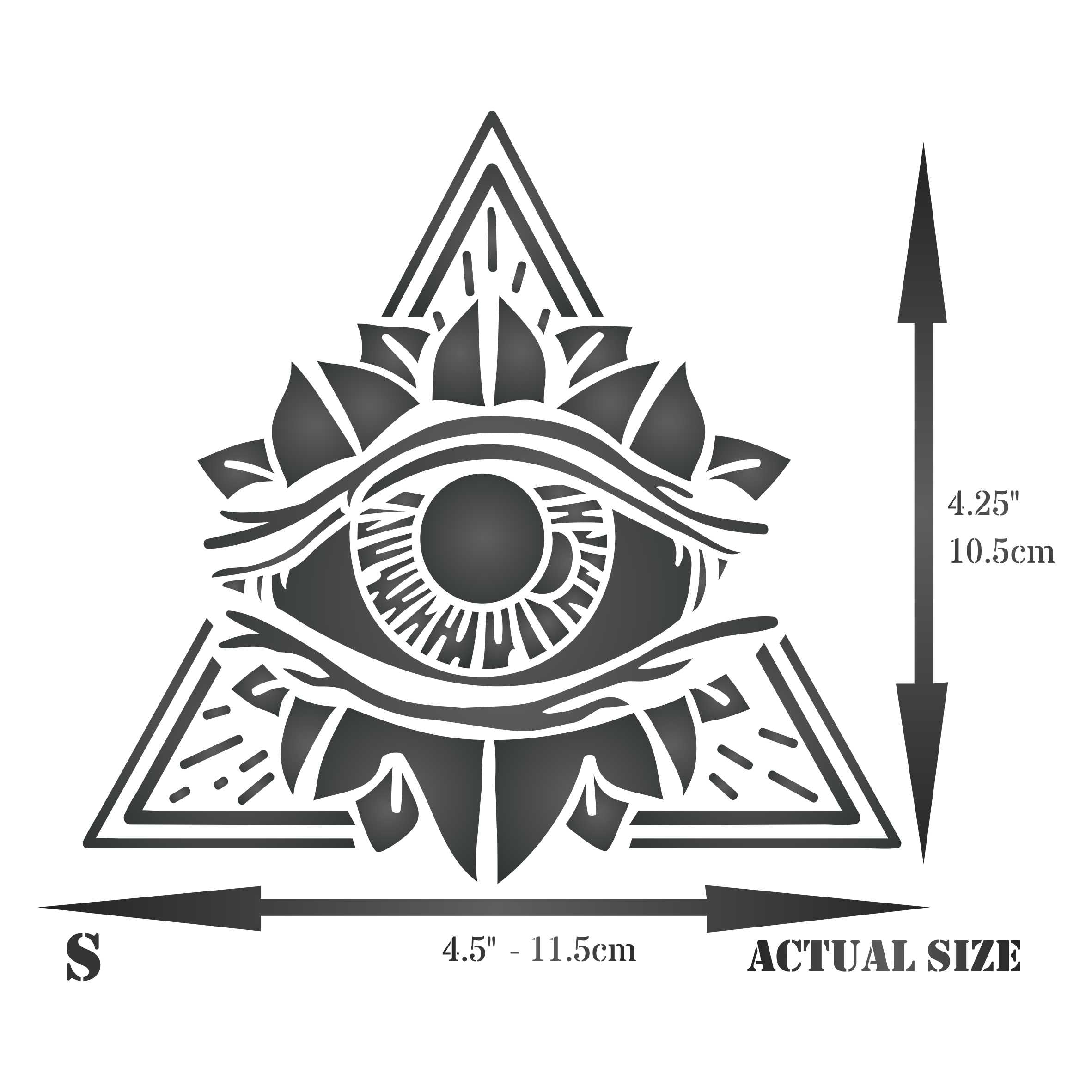 All Seeing Eye Stencil - Pyramid Symbol Eye of Providence Triangle Magic