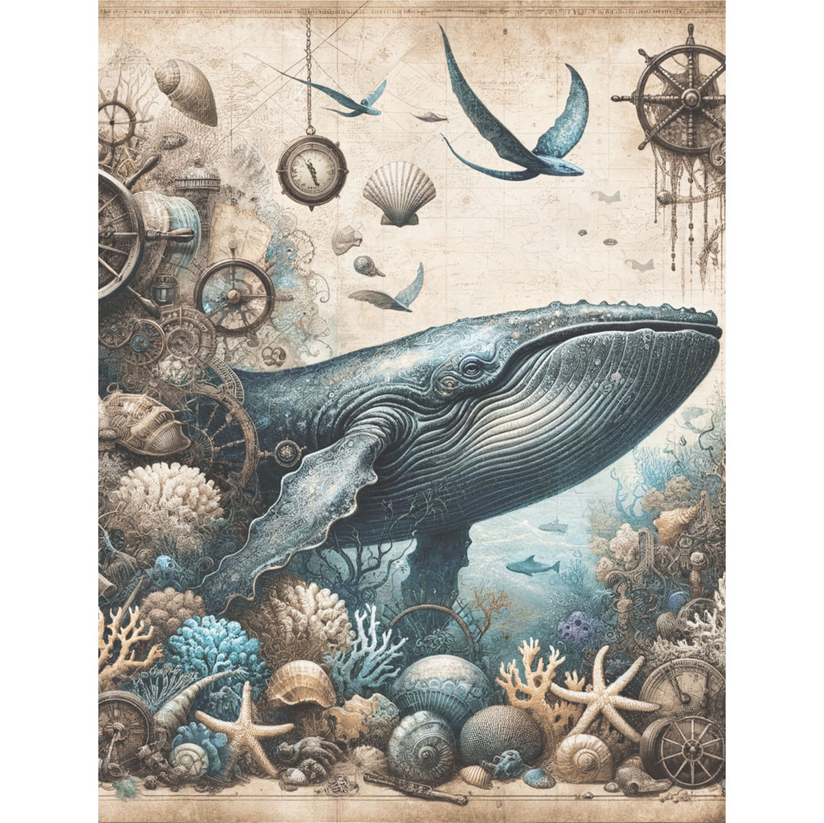 Reef Rice Paper, 20.32 x 26.67 cm - for Decoupage Scrapbooking Cards Crafts