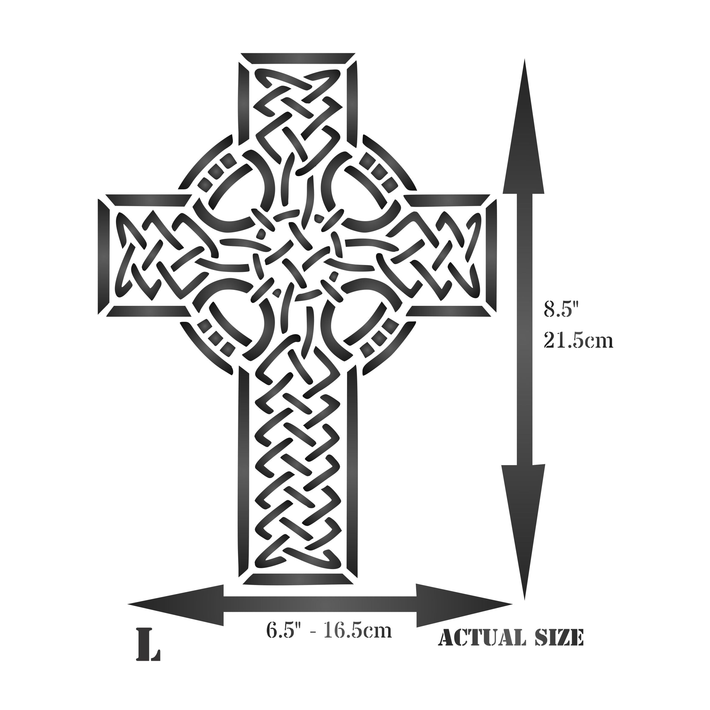 Celtic Cross Stencil - Celtic Druid Religious Ethnic Tribal Knotwork