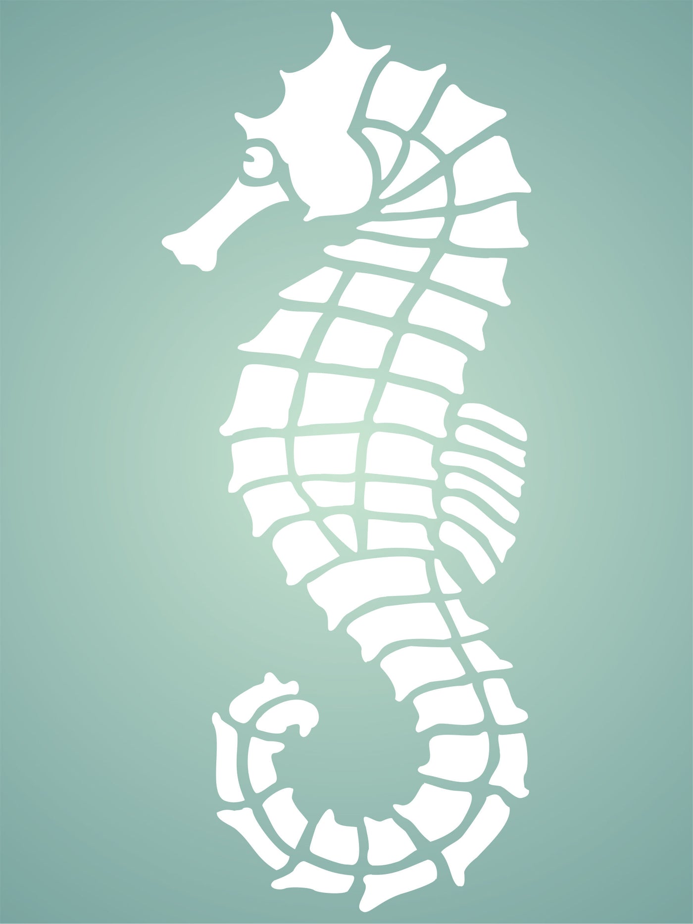 Seahorse Stencil - Sea Ocean Nautical Seashore Reef Fish