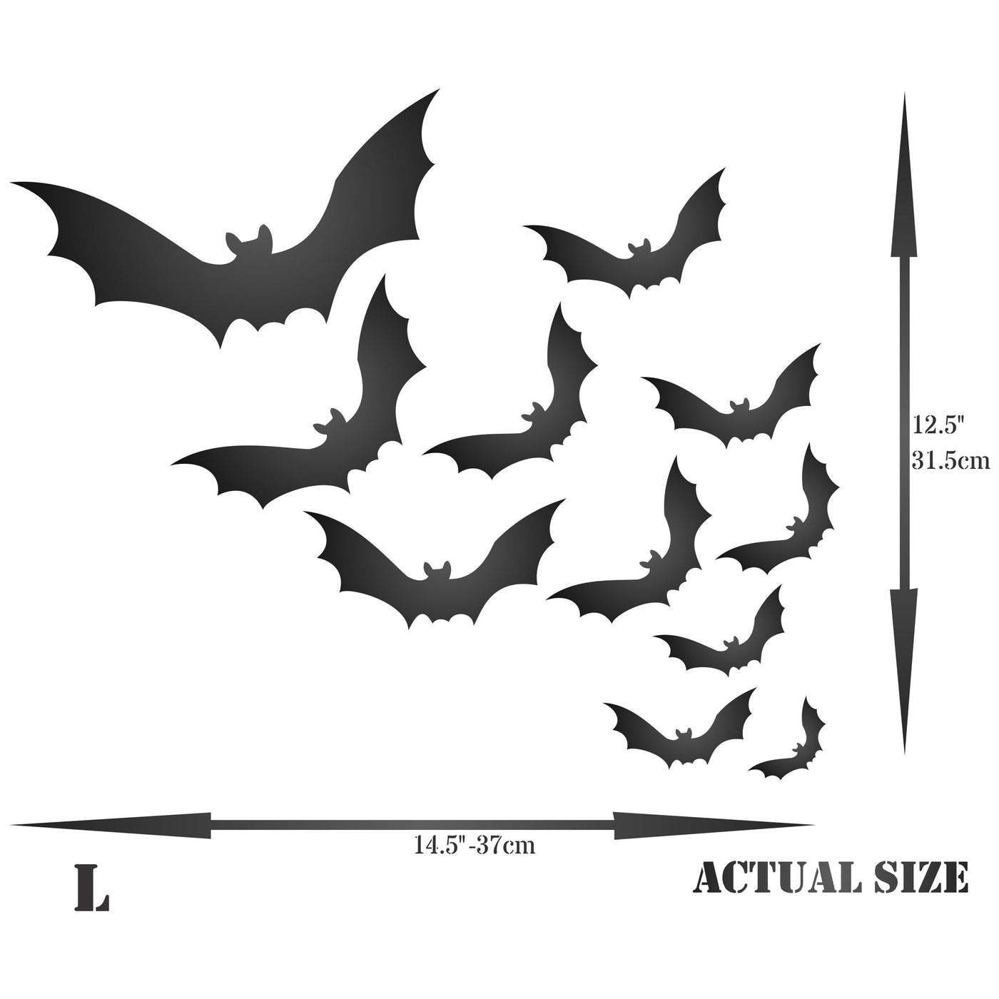 Halloween Bats Stencil - Scary Halloween Door Bag