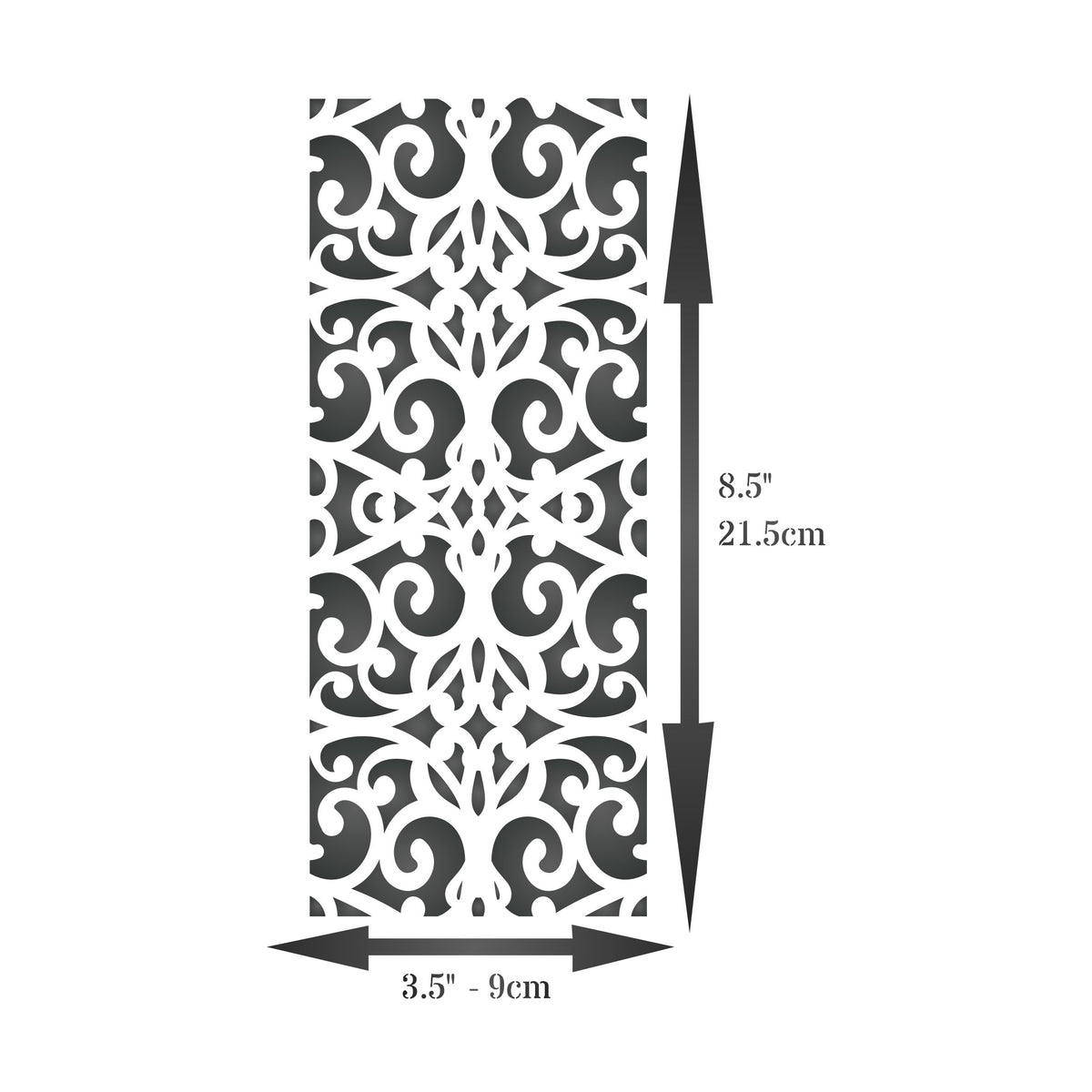 Slimline Panel Stencil, 10.16 x 22.86 cm - Screen Panel Card Making Slimline DiesCards Template