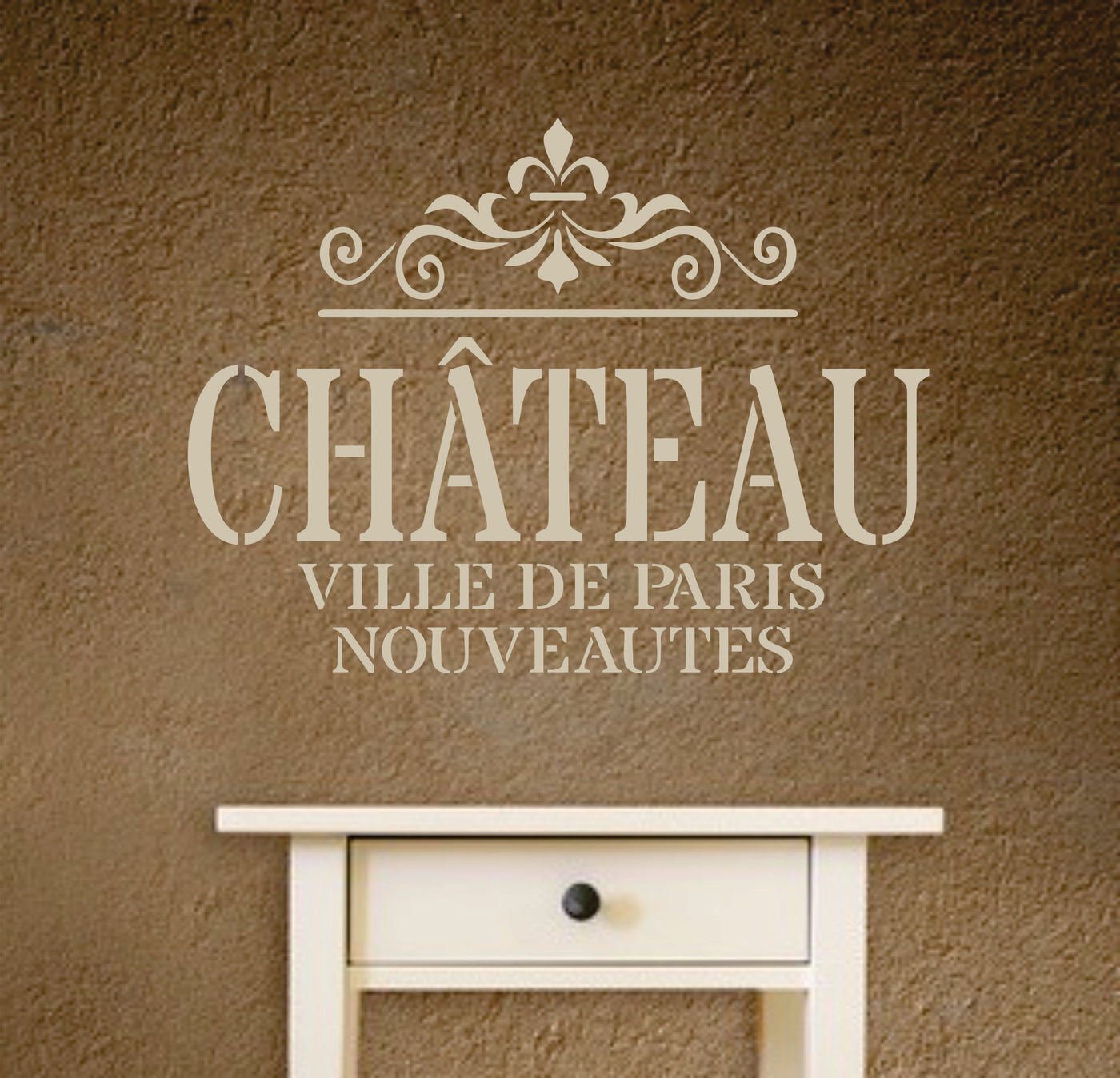 Chateau Stencil - Vintage French Wine Themed Word