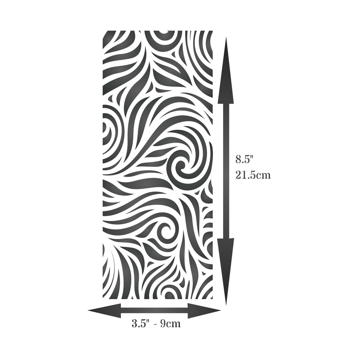Slimline Waves Stencil, 10.16 x 22.86 cm - Sea Ocean Card Making Slimline DiesCards Template