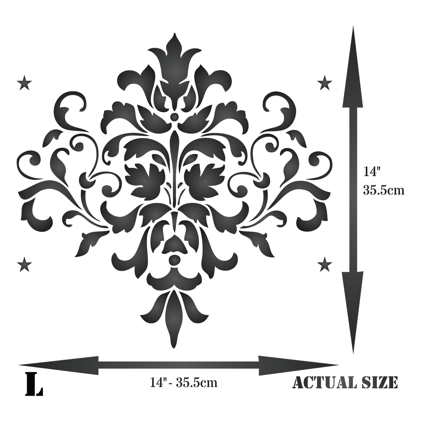 Damask Stencil - Large Floral Allover Pattern