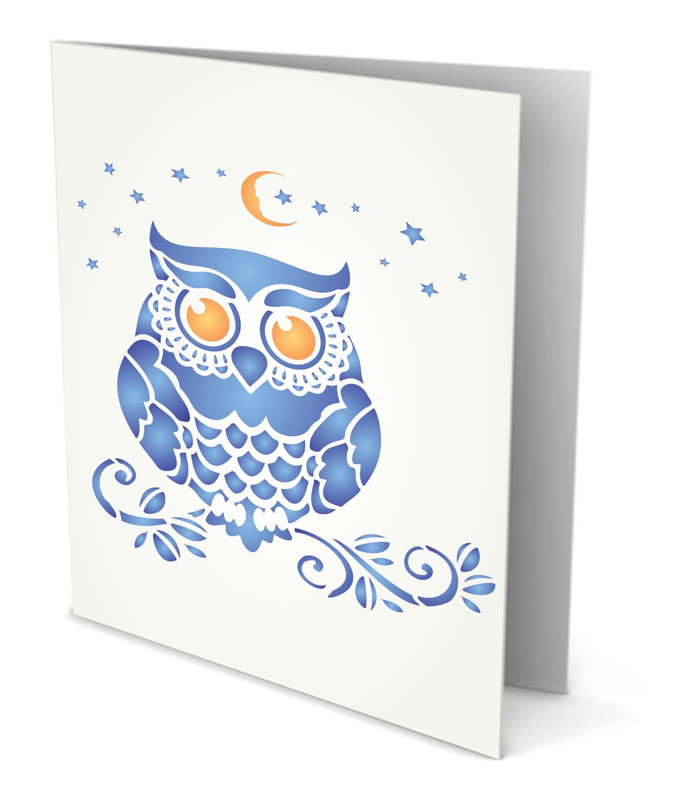 Owl Stencil - Decorative Night Bird Nocturnal Animal Wildlife Birds