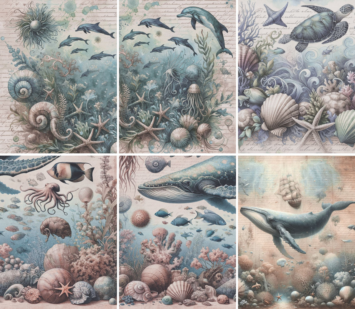Underwater Rice Paper, 20.32 x 26.67 cm - for Decoupage Scrapbooking Cards Crafts