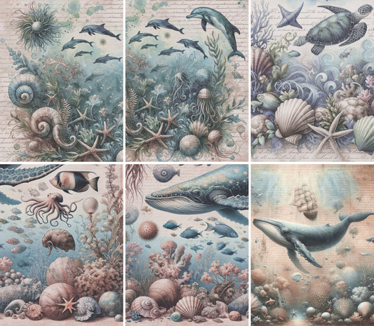 Underwater Rice Paper, 20.32 x 26.67 cm - for Decoupage Scrapbooking Cards Crafts