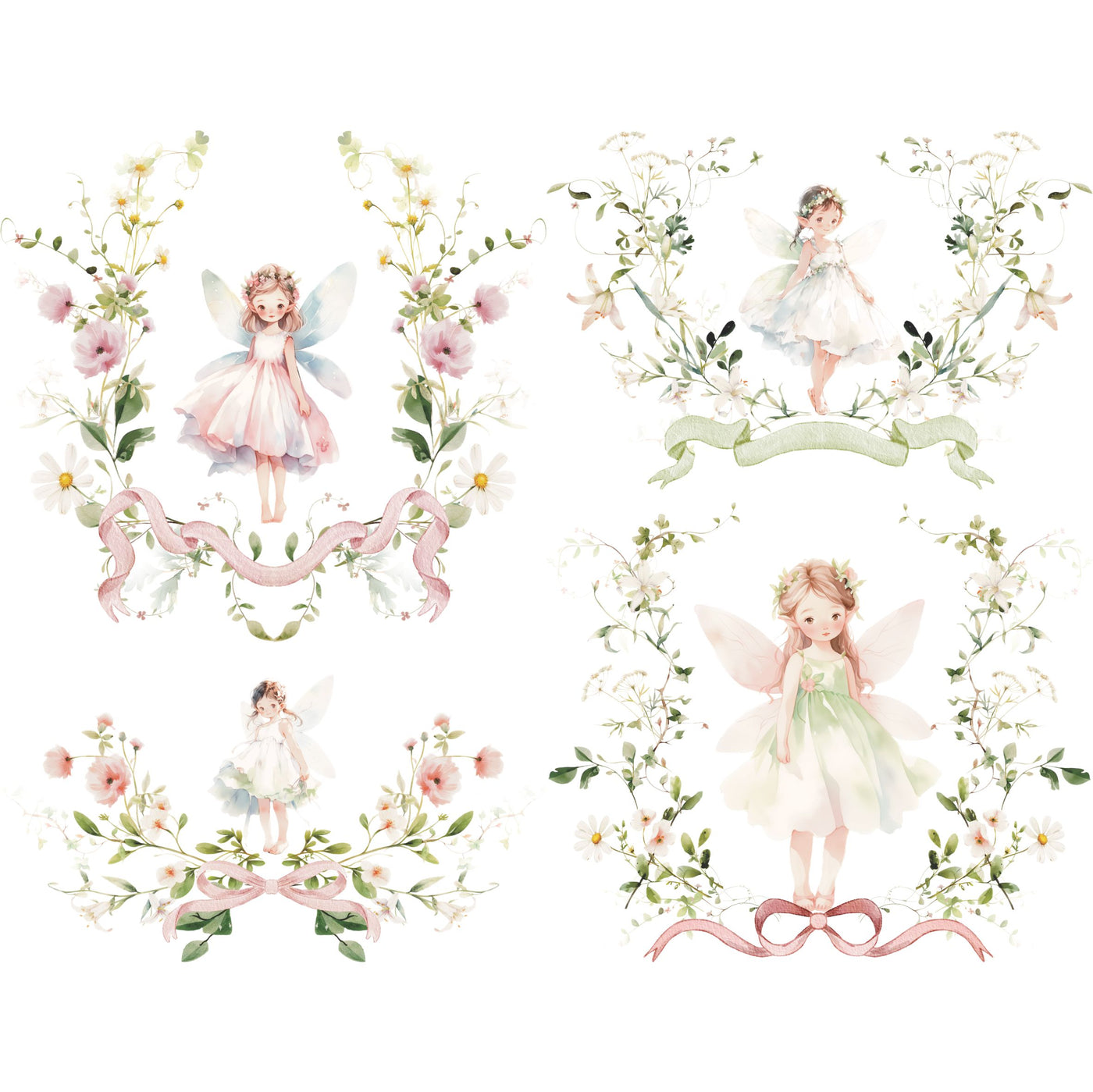 Fairy Frames Rice Paper, 8 x 10.5 inch - for Decoupage Scrapbooking Cards Craft