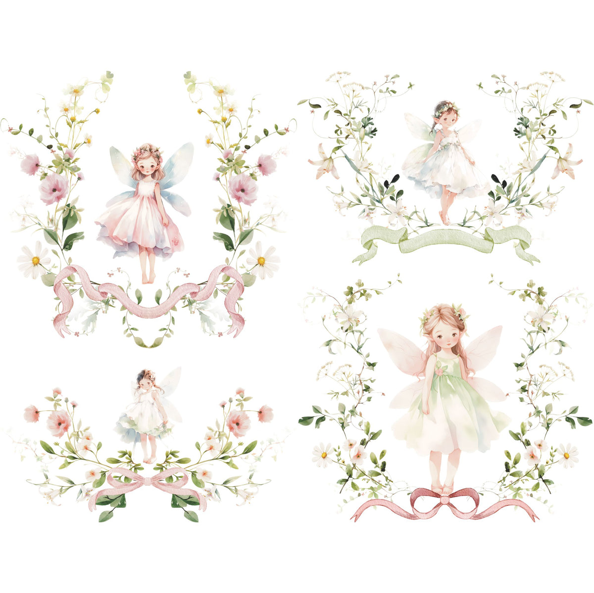 Fairy Frames Rice Paper, 20.32 x 26.67 cm - for Decoupage Scrapbooking Cards Craft