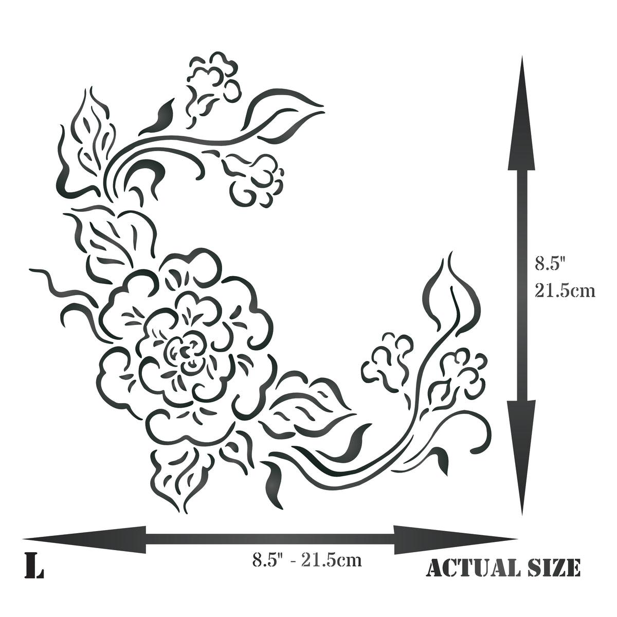 Victorian Embroidery Stencil - Vintage Floral Embroidery Tile Pattern